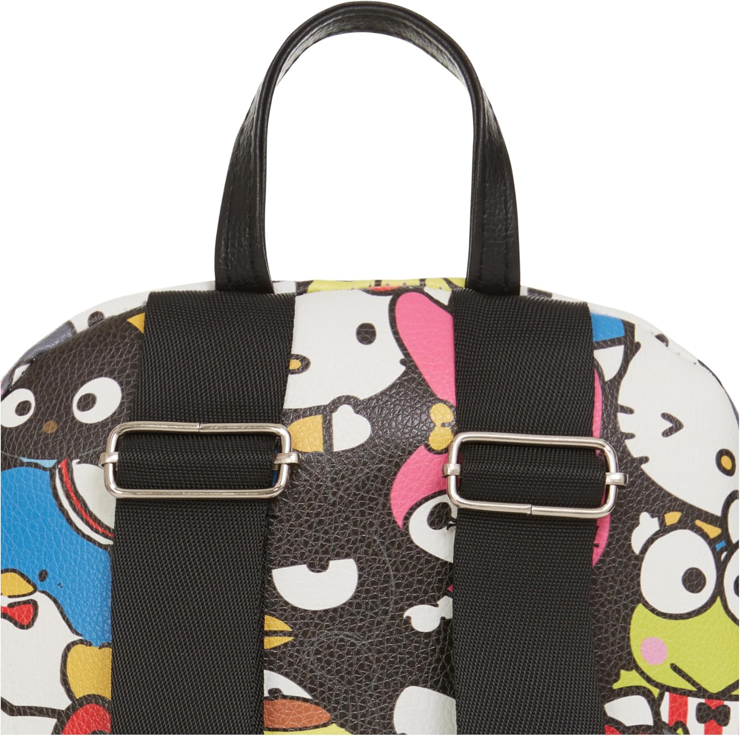 Fast Forward Hello Kitty Allover Leather Backpack - Girls, Boys, Teens, Adults - Officially Licensed Hello Kitty Faux Leather 14 Inch Backpack (Black)
