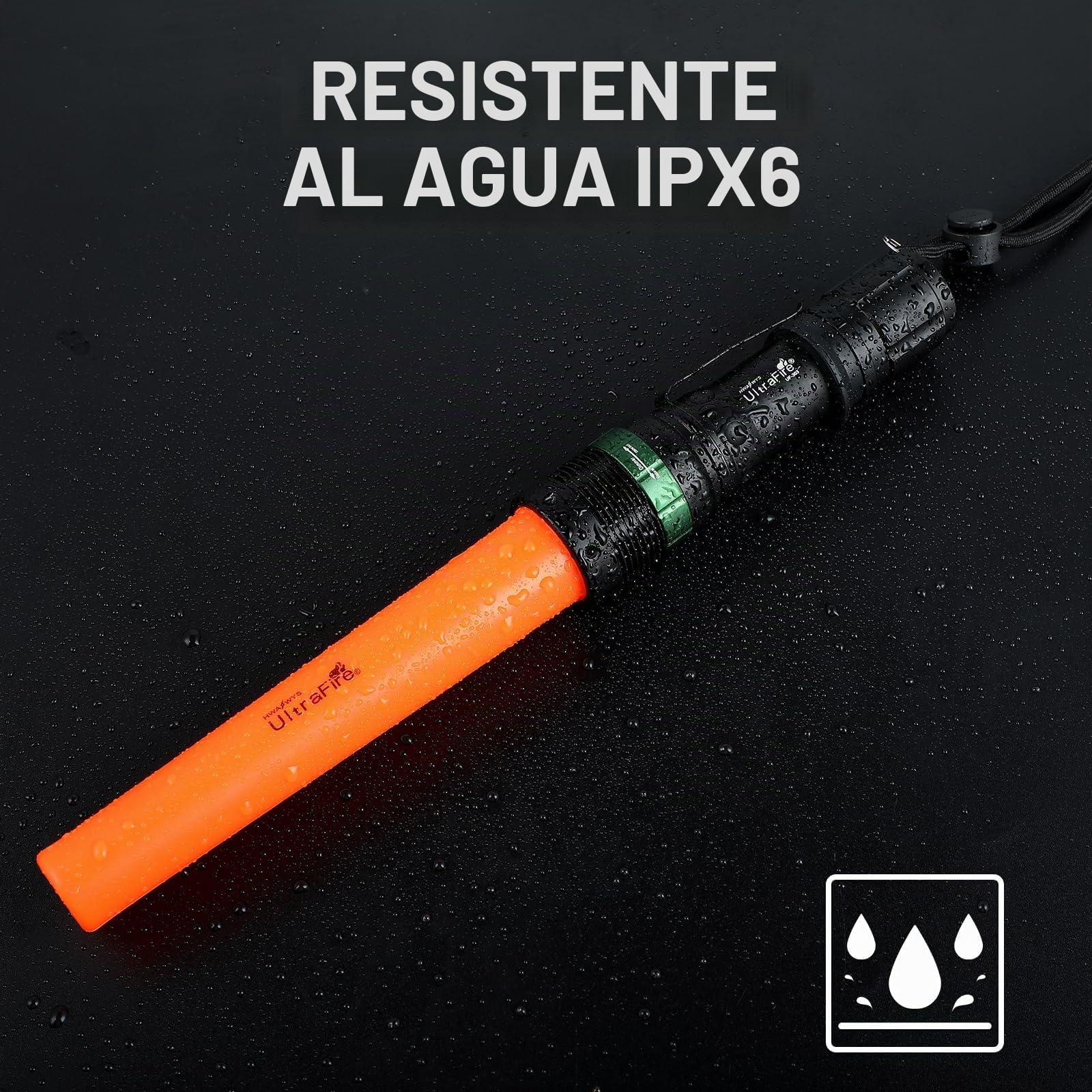 ULTRAFIRE Linterna LED de varita de tráfico de 11 pulgadas con funda para cinturón, linterna de varita de señal de control de tráfico, 250 lúmenes con modo estroboscópico rojo, para estacionamiento