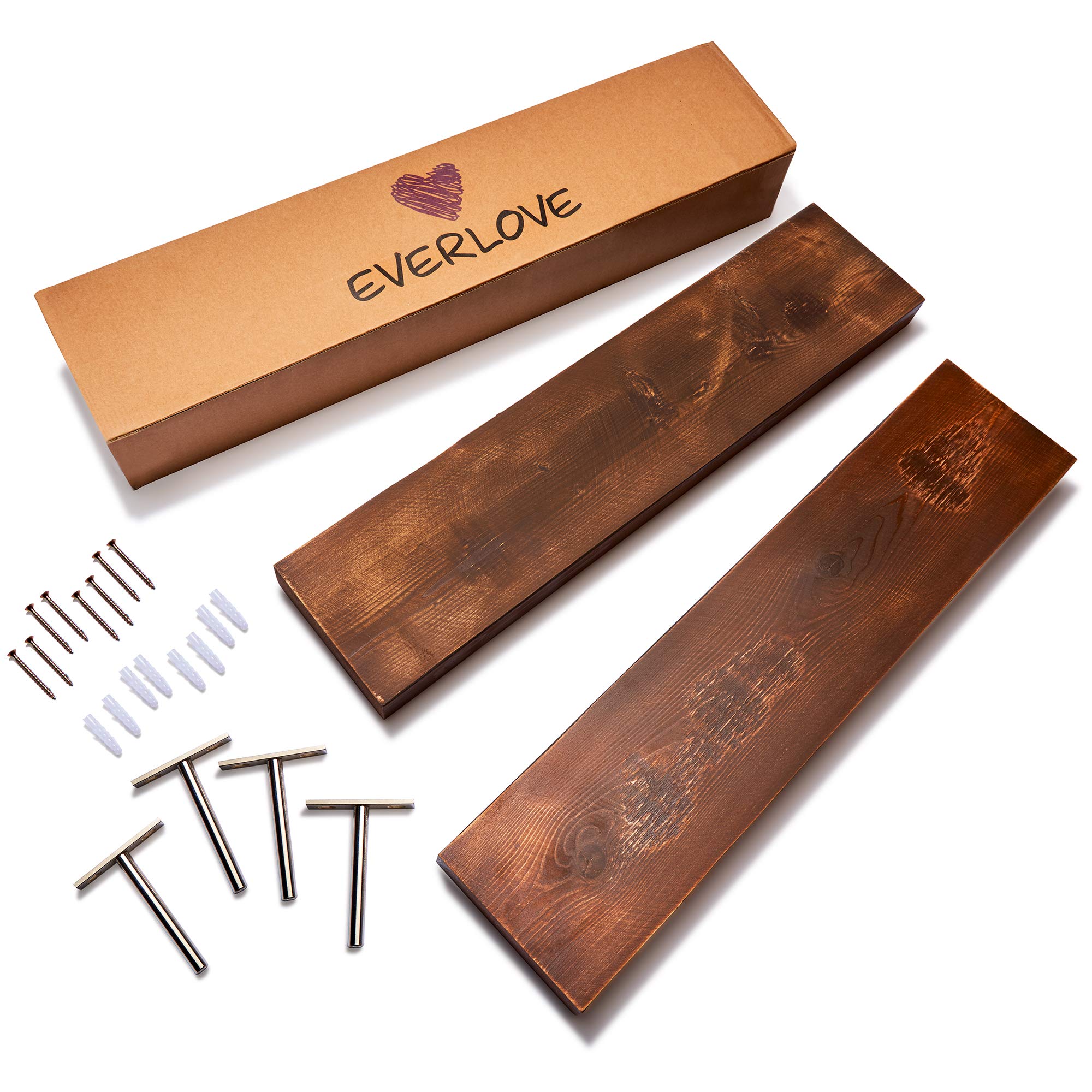 Buy EverLove Floating Wood Shelves Rustic Floating Wooden Shelves for