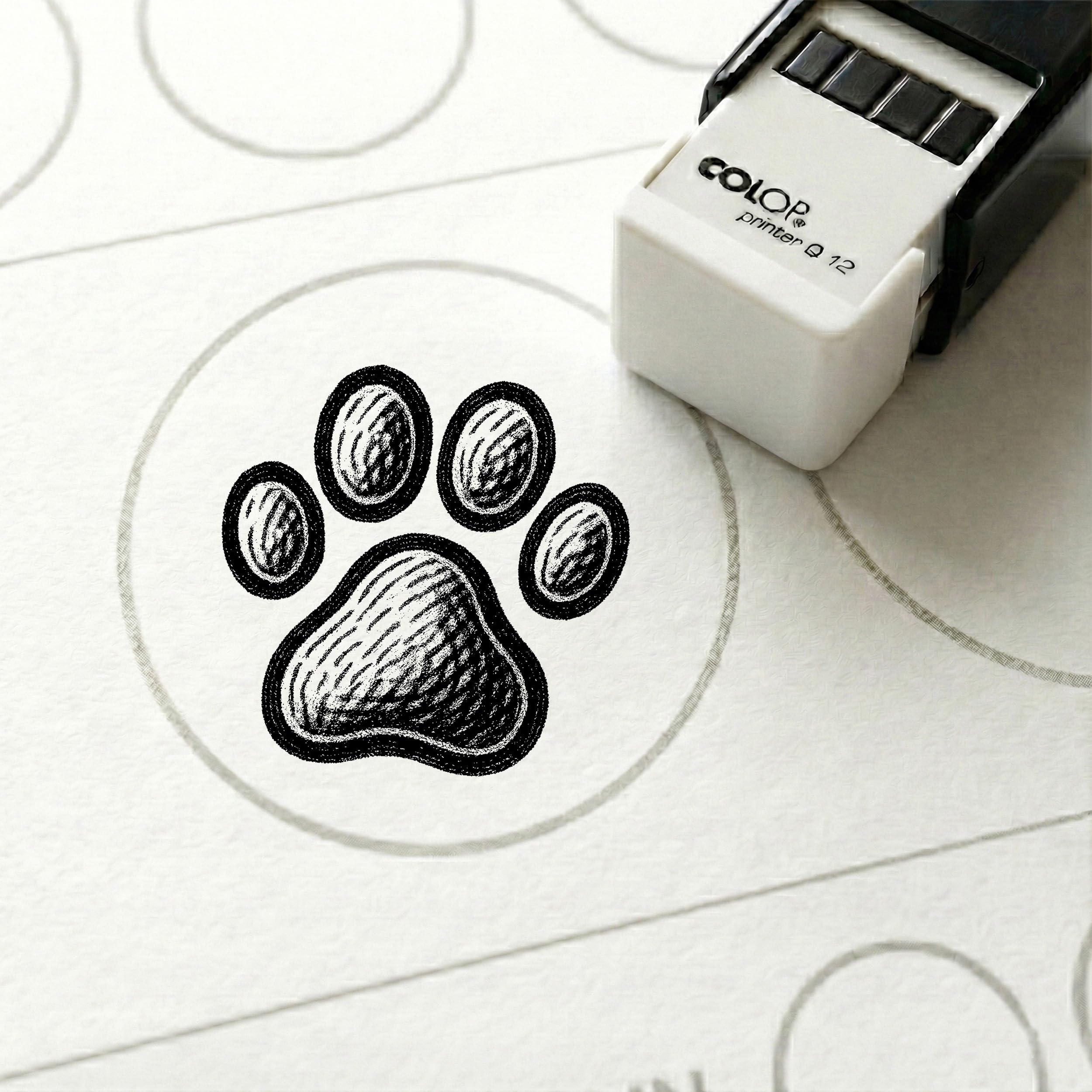 Dekolando Bonus Stamp Paw 10 x 10 mm - Bonus Card Stamp for Pet Supplies, Zoo Retailer, Pet Shop, Feeder Shop - Bonus Card, Customer Card, Stamp Card