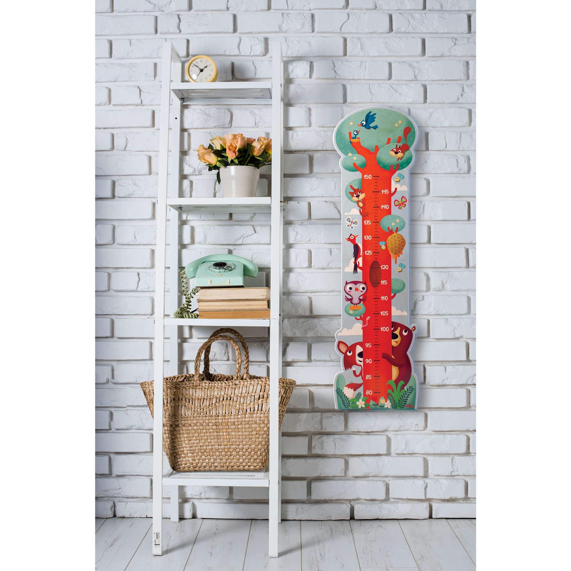 Dida - Metro de Pared para Niños de Madera con Gran Árbol, Gráfico de Crecimiento hasta 150 cm, Medidor de Altura Infantil Ideal para la Habitación Infantil