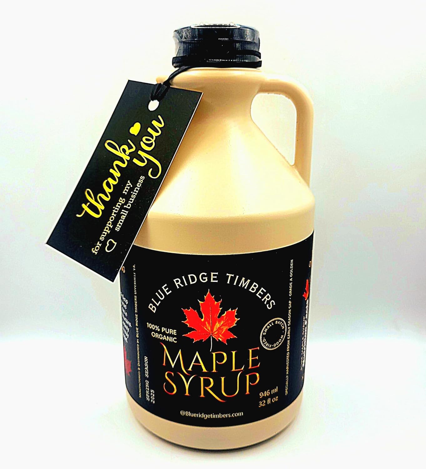 BLUE RIDGE TIMBERS Pure Grade A Maple Syrup, 100% Natural, Organic USA Harvested from our trees to your kitchen table