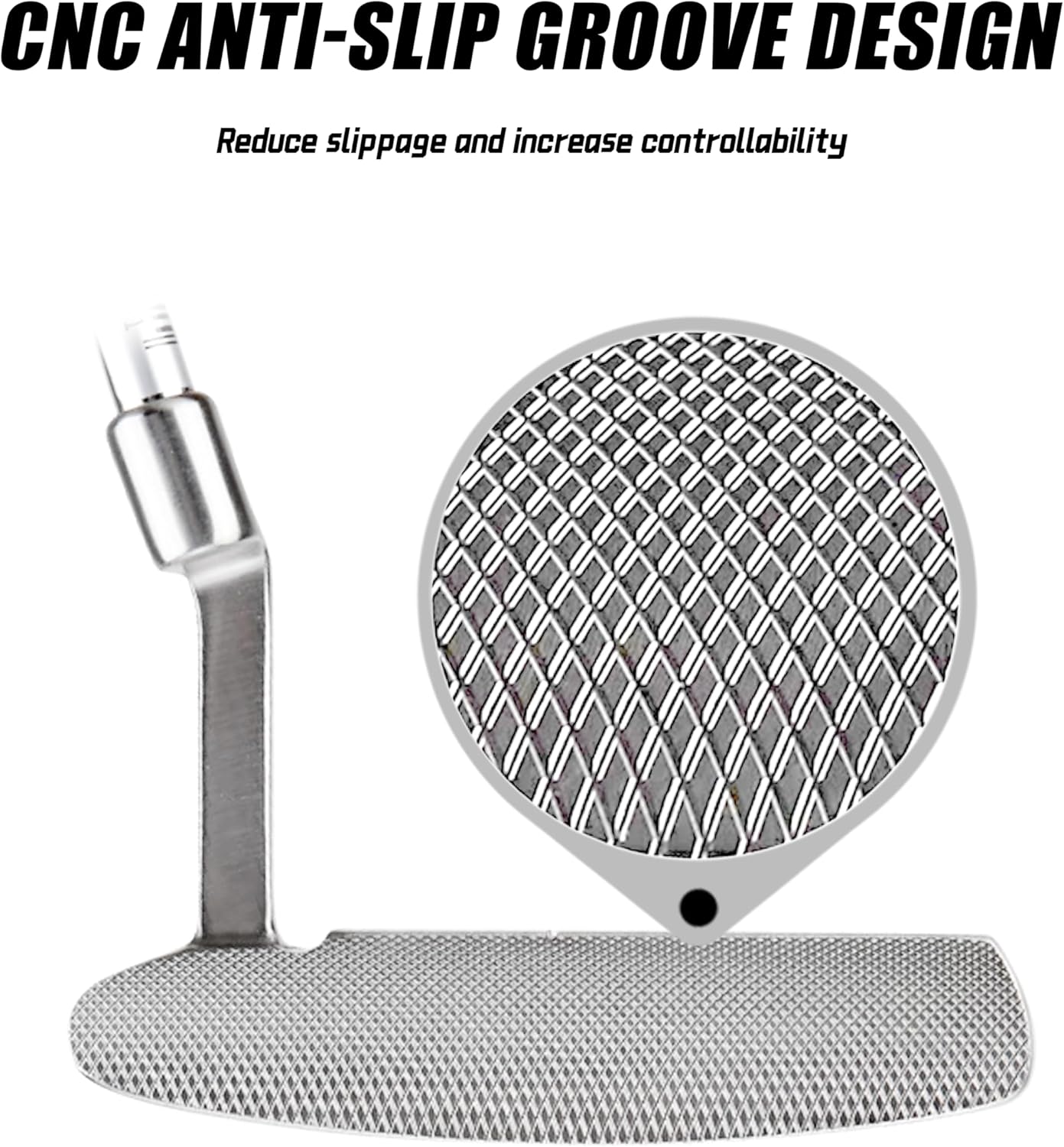 PGM Men's Left-Handed Putter - 950 Steel Shaft, Stainless Steel Head - Easy Flop Shots