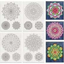 BENECREAT 4 Sheets 12 Pcs Mandala Water Soluble Embroidery Pattern, Stick and Stitch Embroidery Paper Designs, Embroidery Starter Kit for DIY Craft, Sewing Embroidery