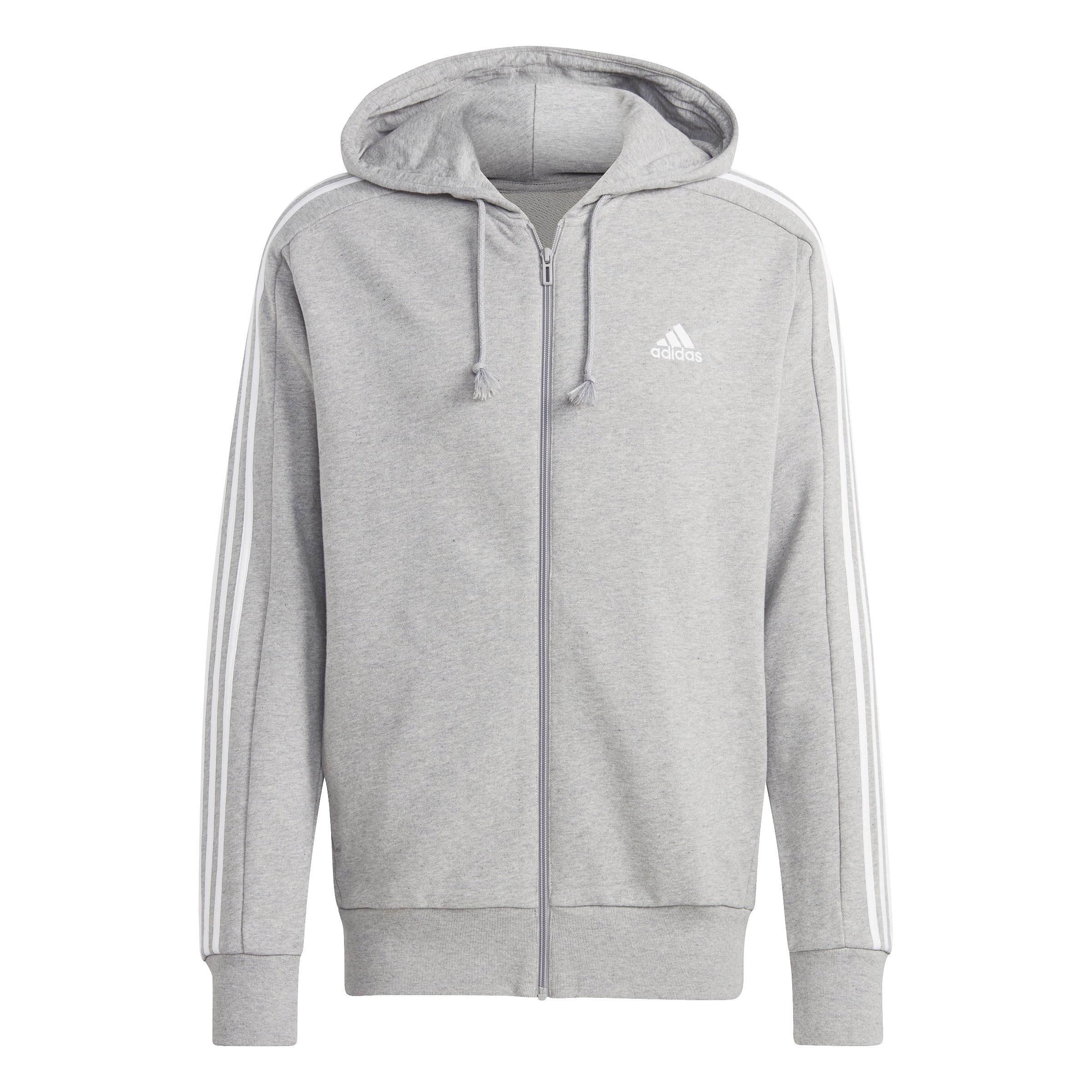 Adidas Essentials French Terry 3-Stripes Full-Zip Hoodie Sudadera con Capucha Hombre (Pack de 1)