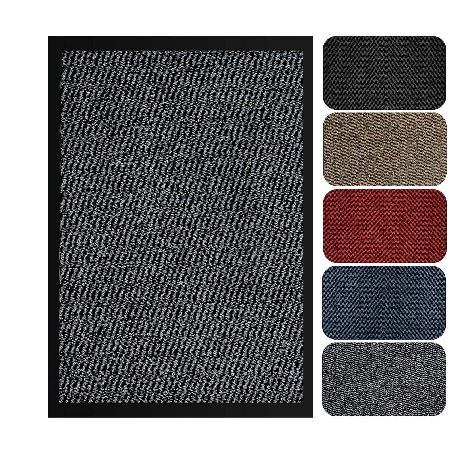 Milosc Barrier Mat For Indoor & Outdoor Doormat 40x60 Small Large Dirt Trapper Floor Rug Home Kitchen Runner Entrance Rugs Absorbent Rubber PVC Mat Non-Slip (90 x 150 cm, Grey)