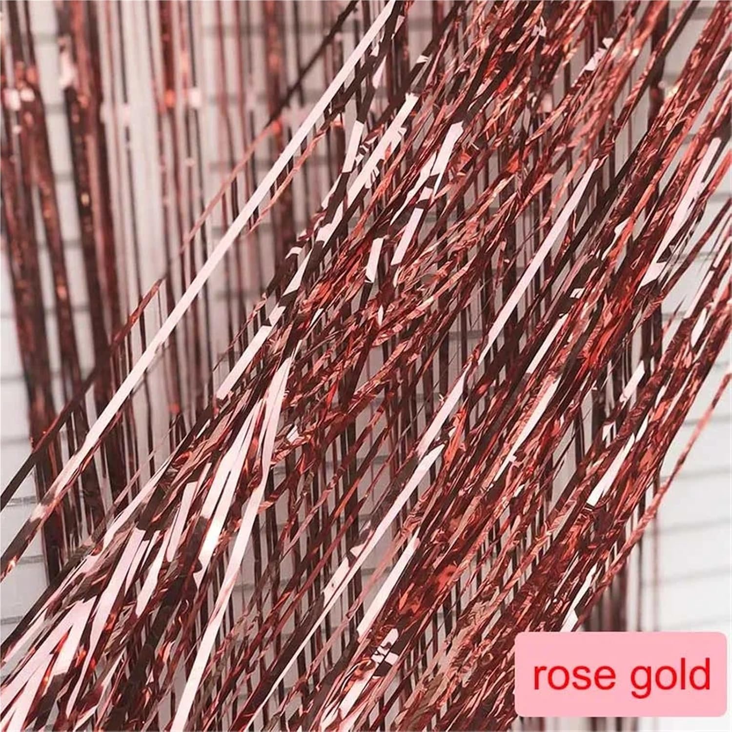 15pcs*6.56ft Wedding Backdrop Curtains Gold Foil Fringe Tinsel Curtain Party Decorations(01)