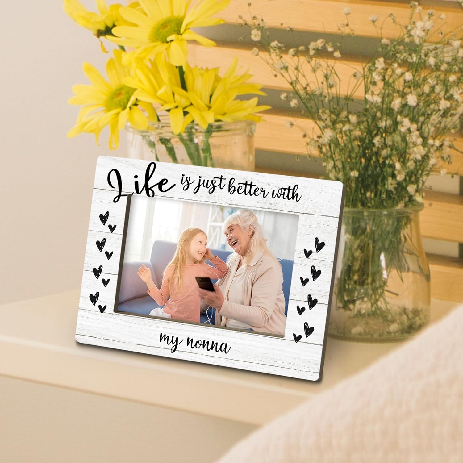 Nonna Gift Picture Frame, Grandmother Nanny Gifts from Grandchildren Grandkids, Mothers Day Birthday Gifts for Nonnie Grandma Women Photo Frame 4x6 Horizontal Photo for Tabletop Display - Image 4