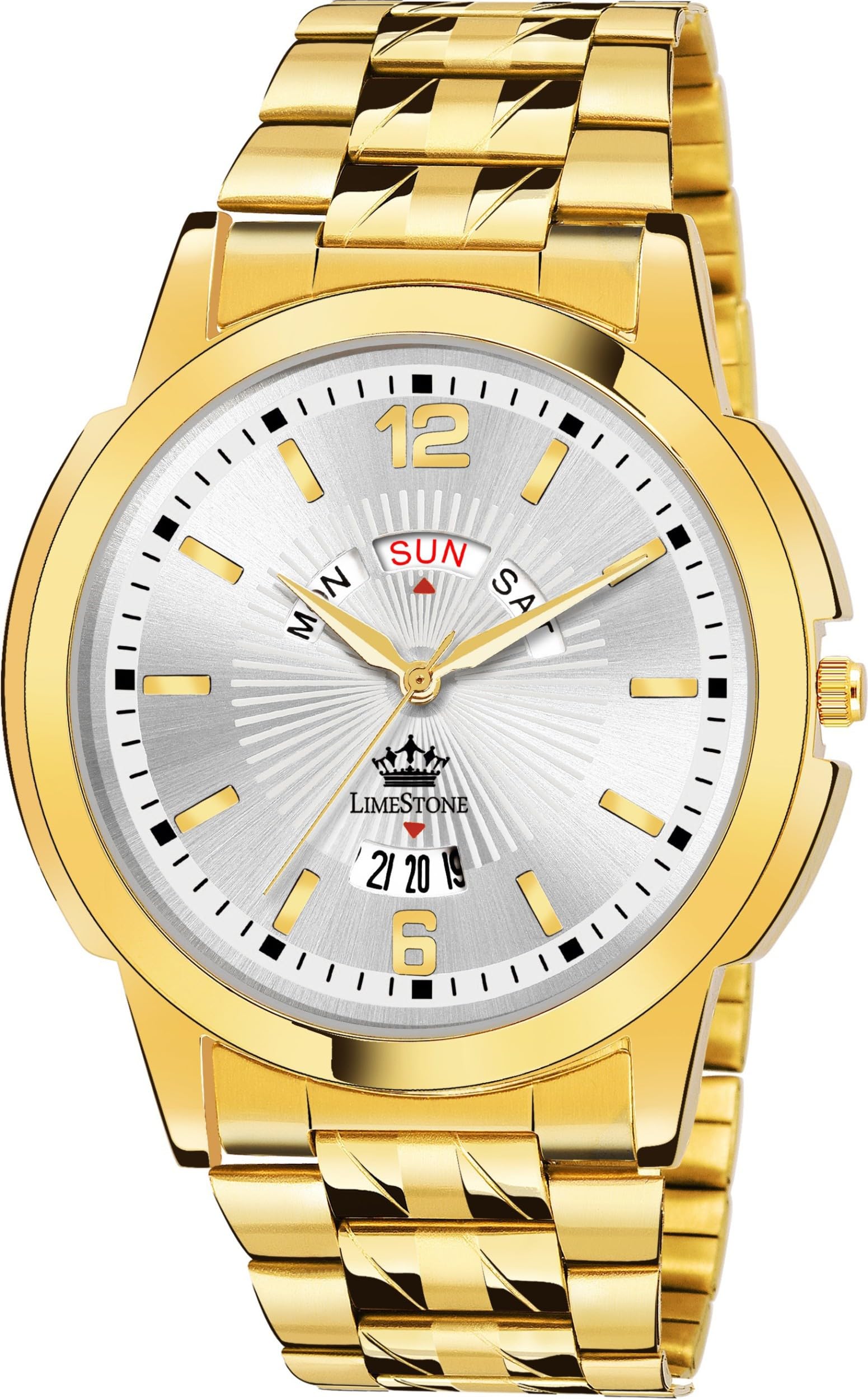 LIMESTONE Day & Date Original Gold Plated HMTS Quartz Analog Watch - for Men (B0CCHZ9WFK) Amazon Price History, Amazon Price Tracker