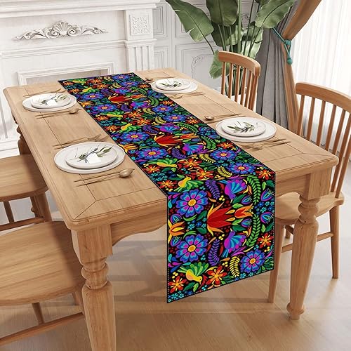 Miniatura 8 de Juego de 4 manteles individuales de lino para fiesta mexicana del Cinco de Mayo, decoración del Día de los Muertos, decoración y suministros para el