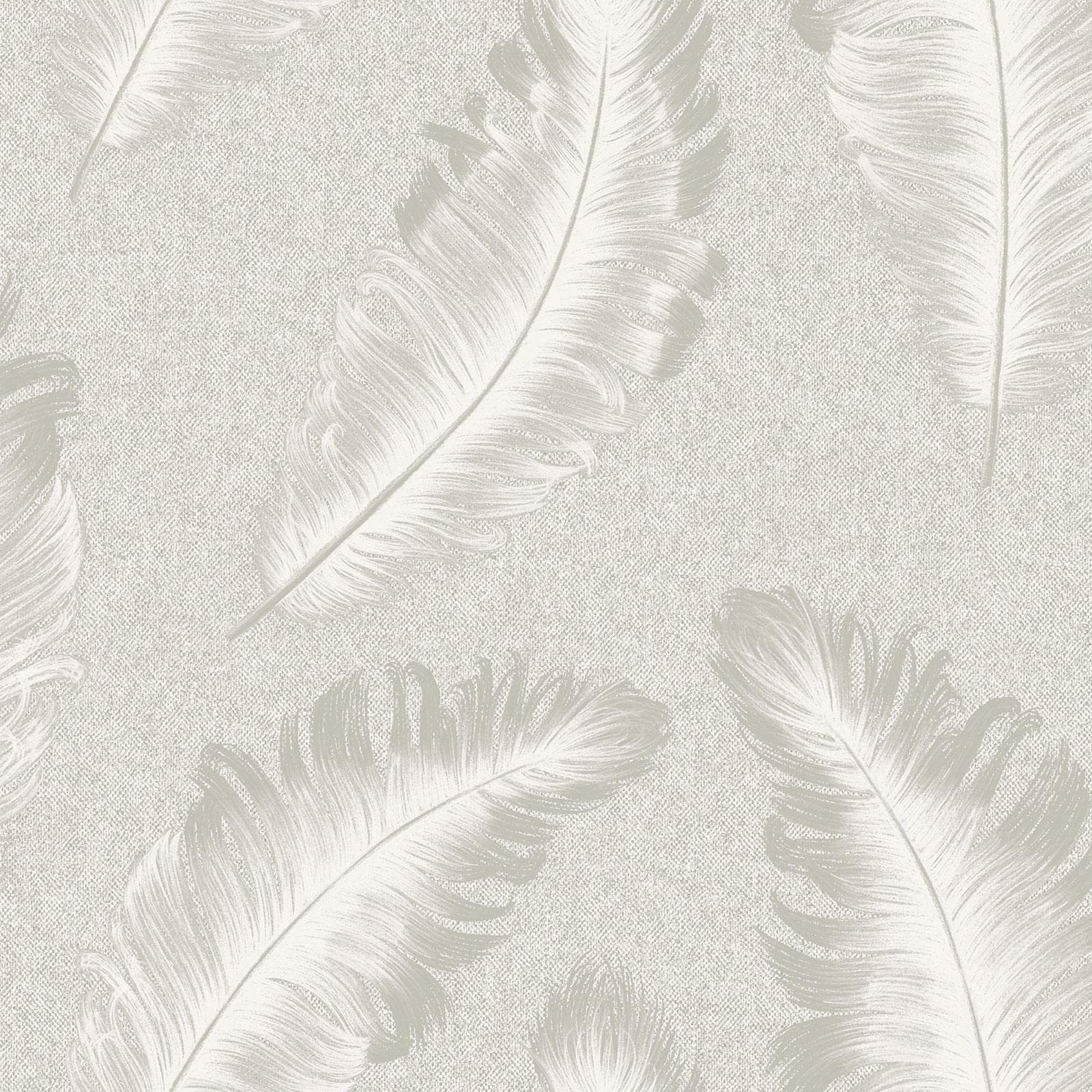 Belgravia Decor Ciara Feather Soft Silver Wallpaper Gb4400 8014573044004