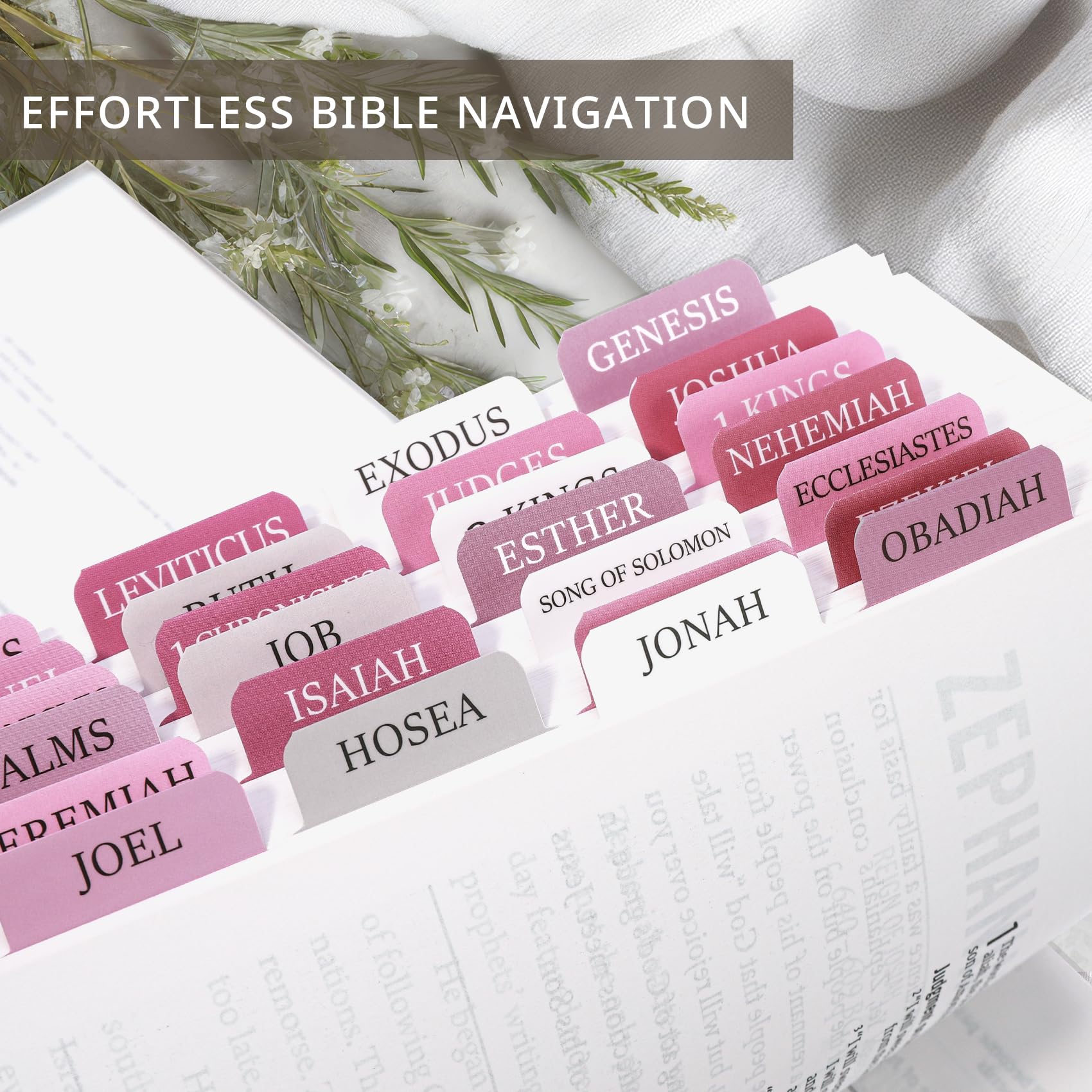Snapklik.com : Pink Bible Tabs For Women & Men, Laminated Bible Tabs ...