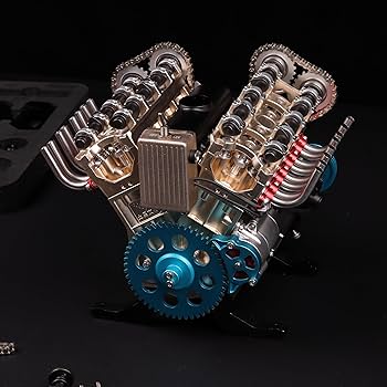 TECHING v8 Engine Model kit That Works Metal Mechanical Metal TECHING v8 Engine Model kit That Works Metal Mechanical Metal