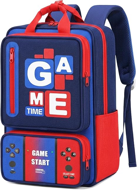 School Backpacks for Boys - Gamer Boys Backpack with Handles,Multifunctional Bookbag for Kids Teens Elementary Middle High School,17" Bookbag for Travel and Daily Use