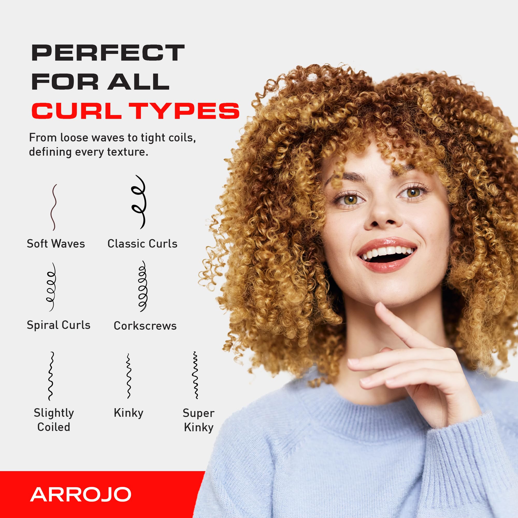 Arrojo Curl Defining Gel – Moisture-Rich, Firm Hold Wavy & Curly Hair Gel - Paraben-Free & Sulfate Free & Cruelty-Free Frizz & Heat Damage Protection