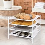 Storage MANIAC Sweater Drying Rack, Mesh Clothes Drying Rack, Stackable Laundry Drying Rack, Lay Flat Dryer for Delicates, Portable Dry Rack for Indoor or Outdoor, White, 4-Pack