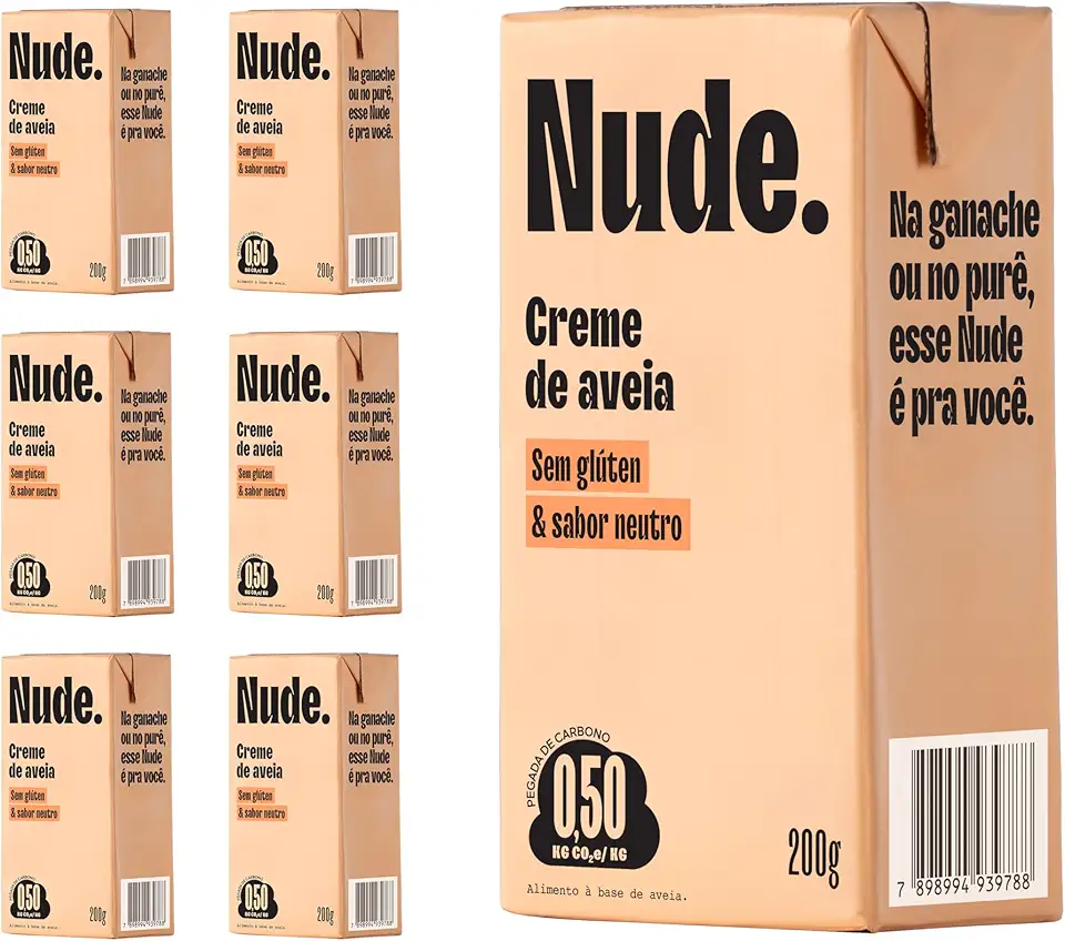 Nude Creme de Aveia Culinário Sem Glúten 200g - Caixa 6 unidades