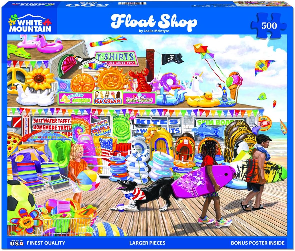 White Mountain 500 Piece Jigsaw Puzzle Summer Beach Puzzles with Large Pieces Gift for Adults 18"x24" - Float Shop