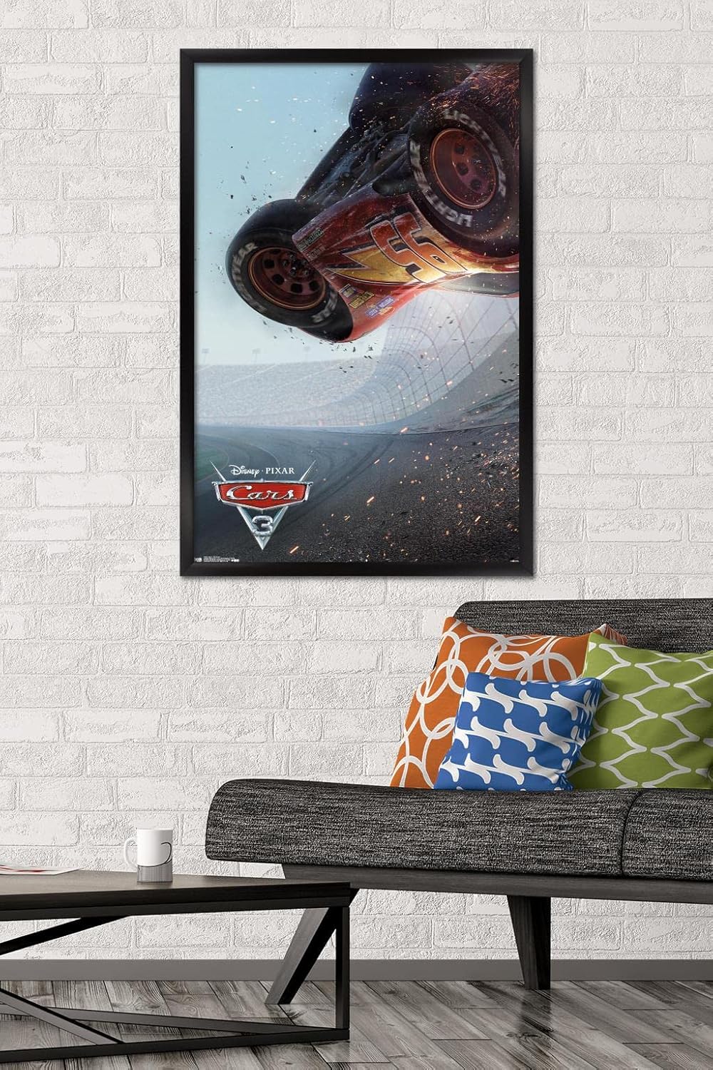 Trends International Disney Pixar Cars 3 - One Sheet Wall Poster, 22.375" x 34", Black Framed Version