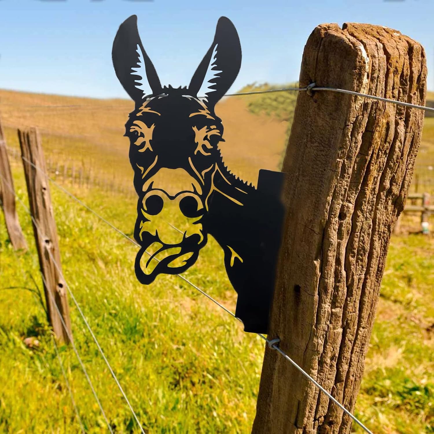 Metal Donkey Garden Ornaments 30 x 25 cm Peeping Animal Metal Art Great