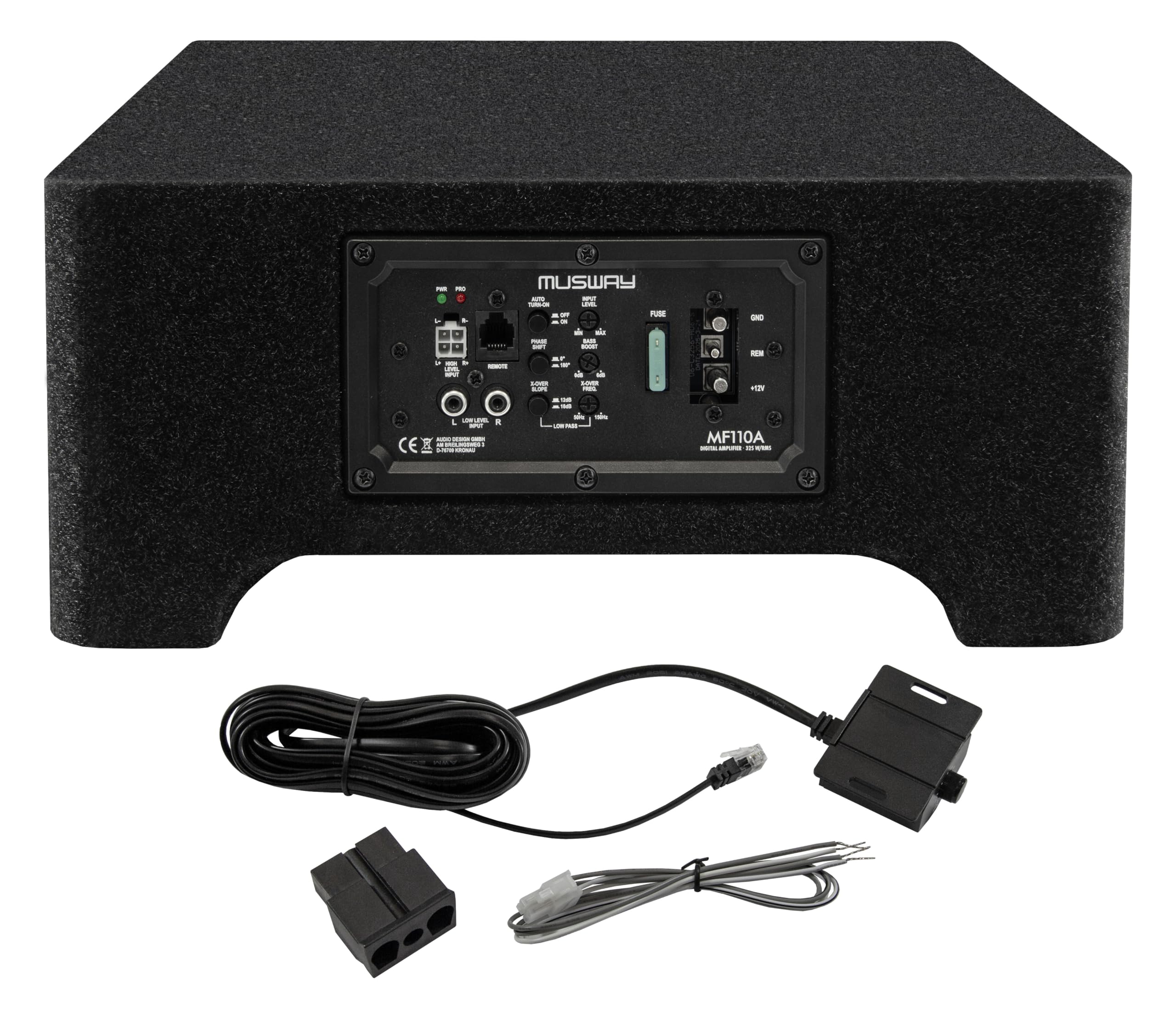 Musway MF110A – Sistema de subwoofer activo en forma plana (downfire) con subwoofer de 25 cm (10")