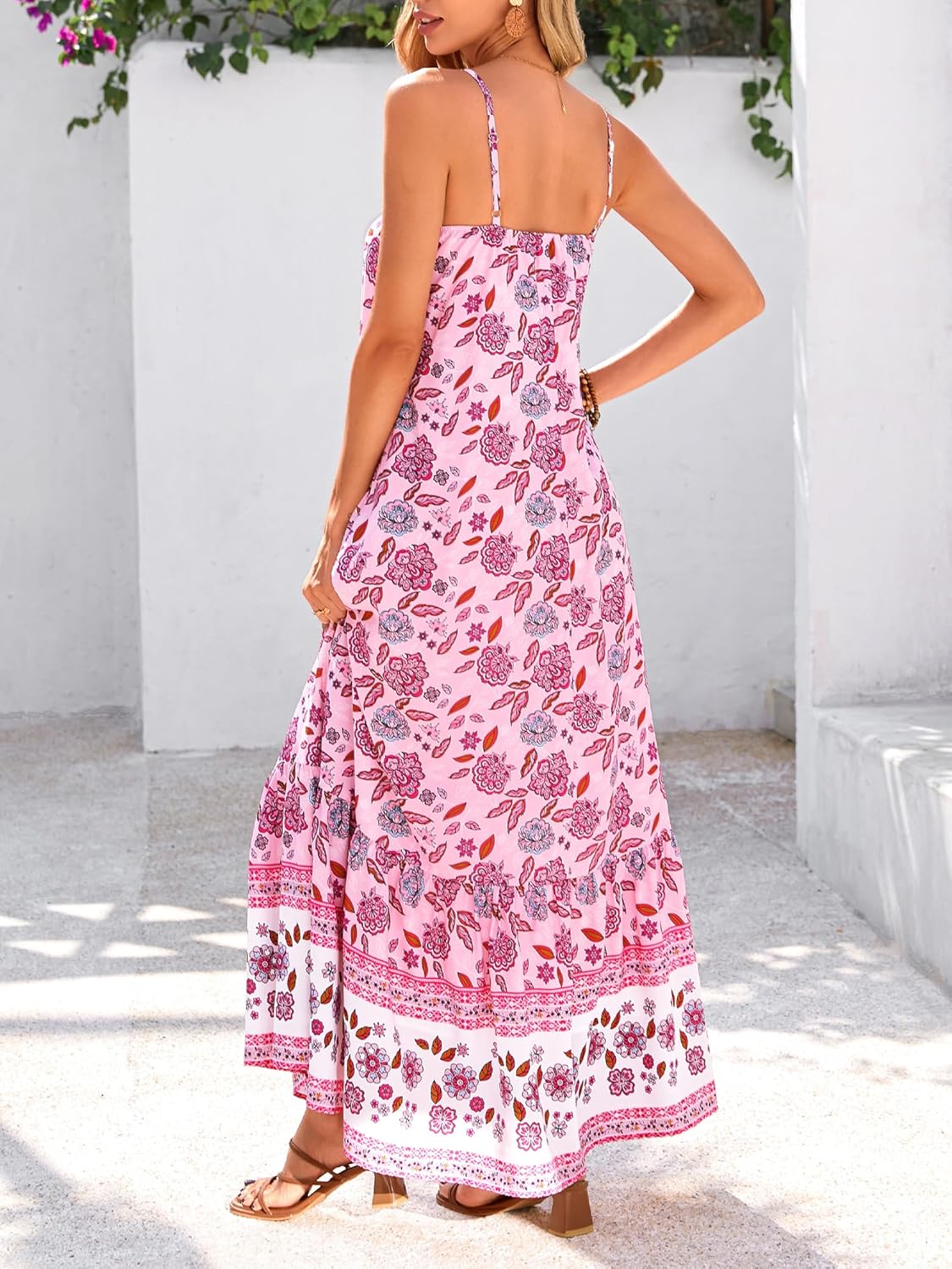 BTFBM Casual Women Summer Maxi Dresses 2026 Loose Sleeveless Sundress Spaghetti Strap Boho Long Dress Vacation - Image 3