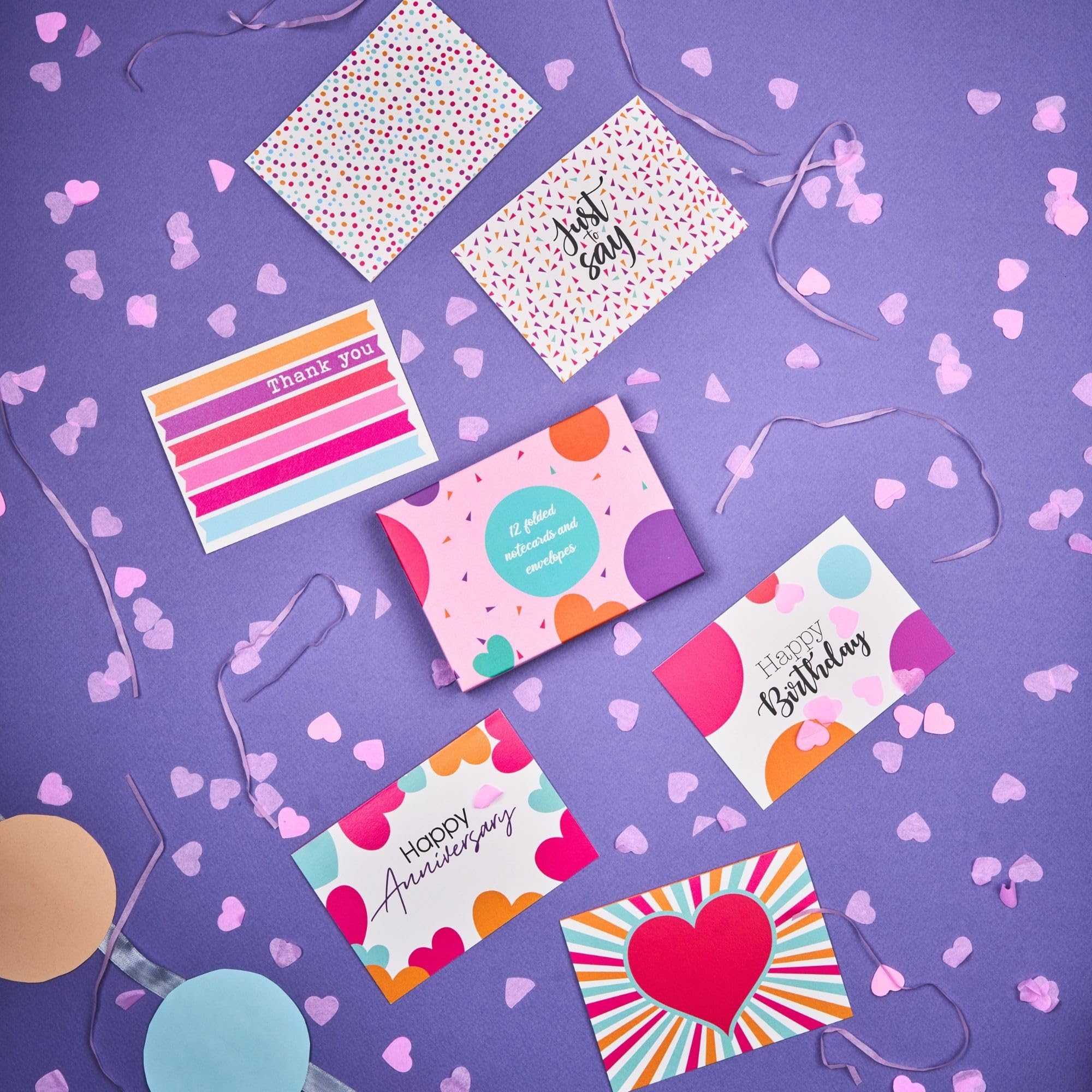 DOODLE Set of 12 Blank Notecards | Coloured Envelopes | Jacket Style Packaging | 6 Different Designs for all Occasions | 4.25 x 3 inches, 160 gsm - Pop Culture