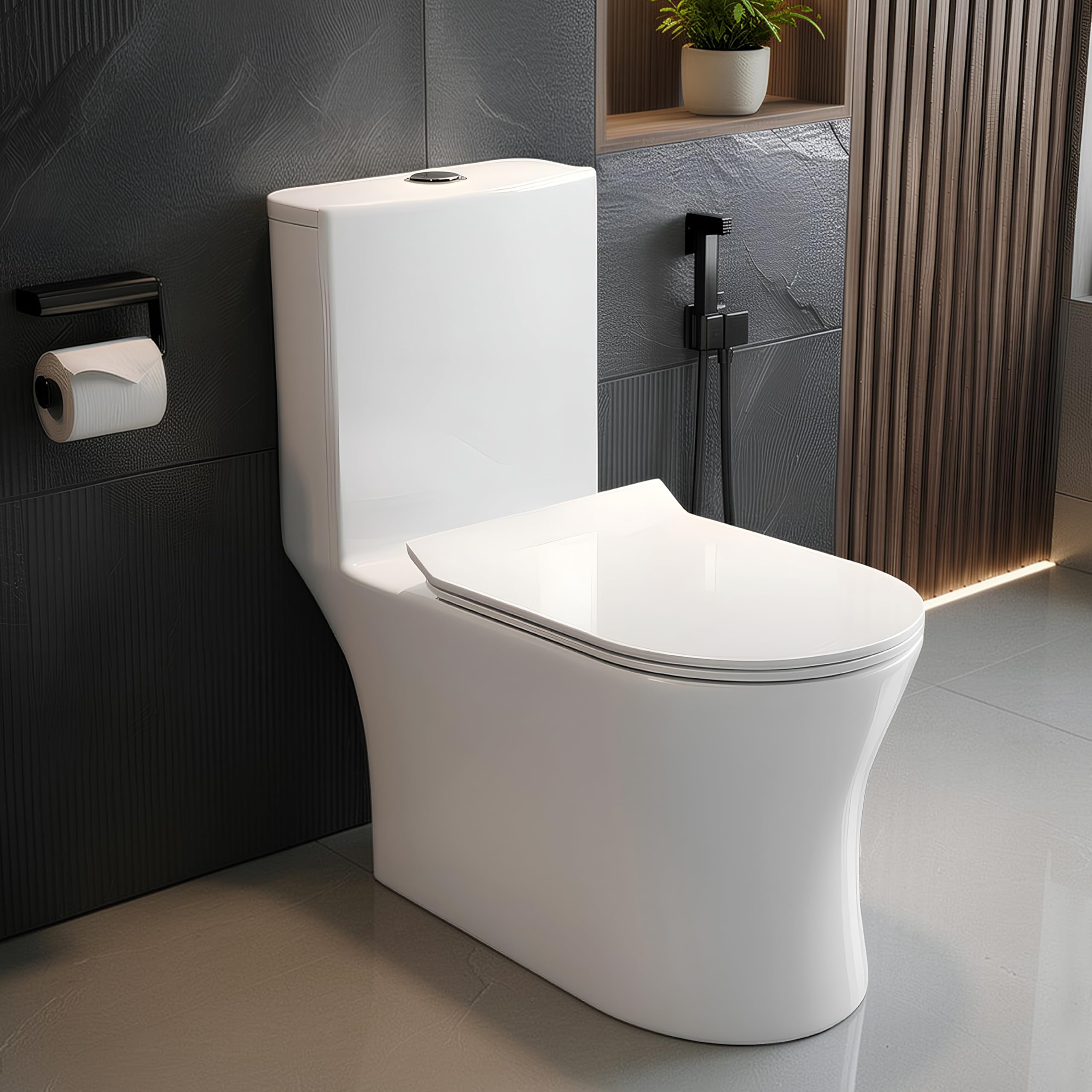 Plantex Commode for Toilet/Ceramic One Piece Toilet/Rimless Washdown F