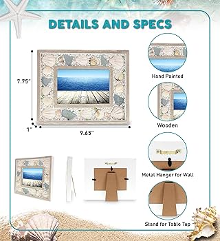 CoTa Global Oceanic Sea Shell Photo Frame - 4 Inch X 6 Nautical