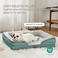 Vista 346 de Bedsure - Cama ortopédica XXL para perros, sofá cama lavable para perros gigantes, espuma de soporte con funda extraíble y lavable, forro Marrón