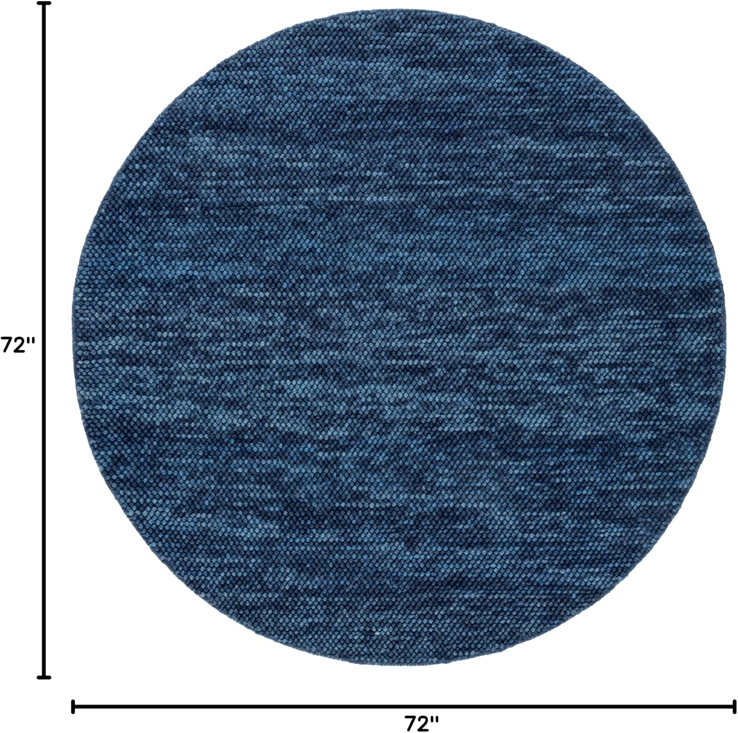 SAFAVIEH Natura Collection Area Rug - 6' Round, Navy & Blue, Handmade Wool Blend, Textured Design, Ideal for Living Room, Bedroom, Dining Space (NAT425N)