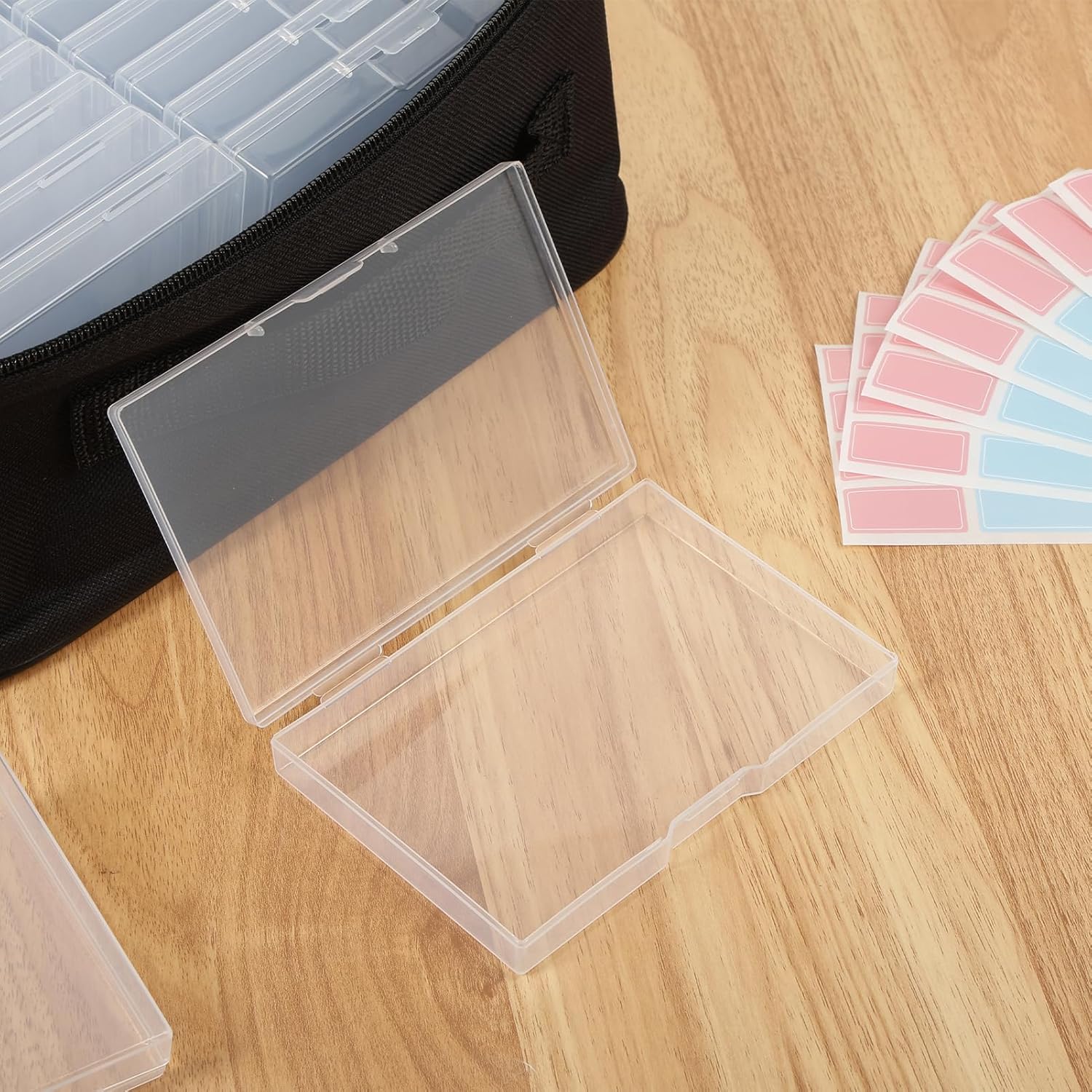 24 Slot Seed Storage Organizer Box with Dual Zipper Bag, Garden Seed Organize Sealed Bags and 160 Pcs Label Stickers Saving Container Keeper Set for Garden Vegetable Flower Plants - Image 4