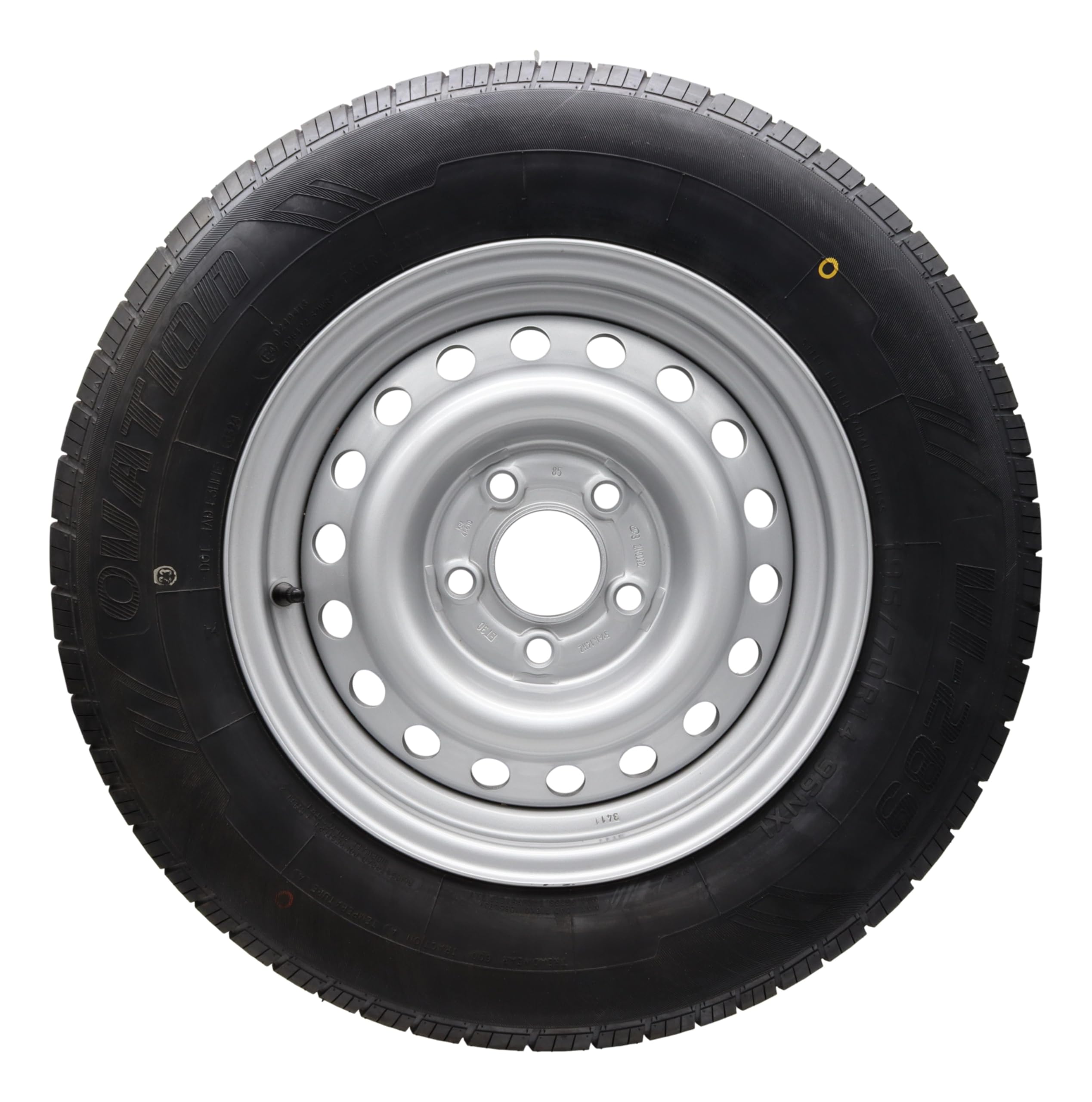 p4U - Ruota completa per rimorchio, pneumatico 195/70R14, 112 x 5, 710 kg, diametro 14', 96N, per roulotte e caravan