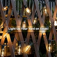 Vista 5 de PerPaiMe C9 Luces de camino de Navidad al aire libre LED - 24.2 pies Cadena de luces con 20 bombillas, luces impermeables de camino de Navidad