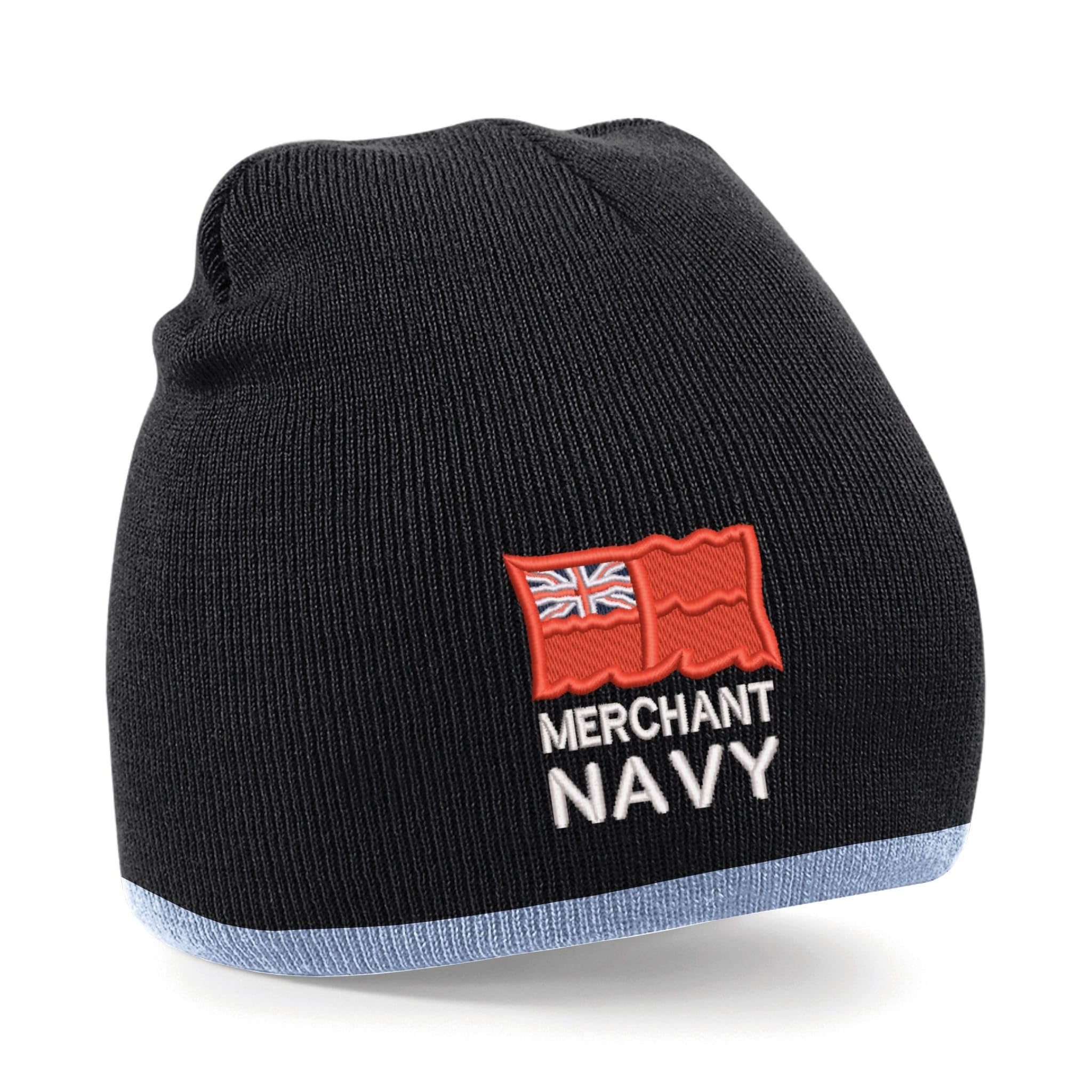 The Military Store Unisex Black/Sky Merchant Navy Beanie Hat