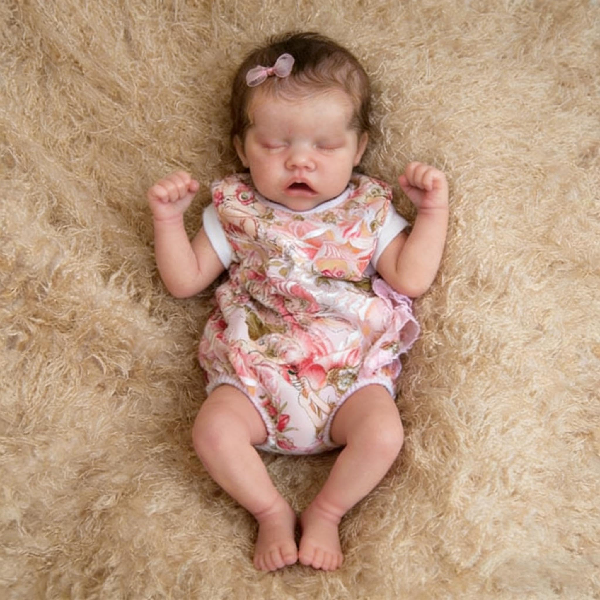 Śpiące lalki Reborn Baby Dolls silikonowe na całe ciało, 45 cm, realistyczne lalki niemowlęce, miękkie, winylowe, realistyczne, noworodki, lalka z akcesoriami do zabawek