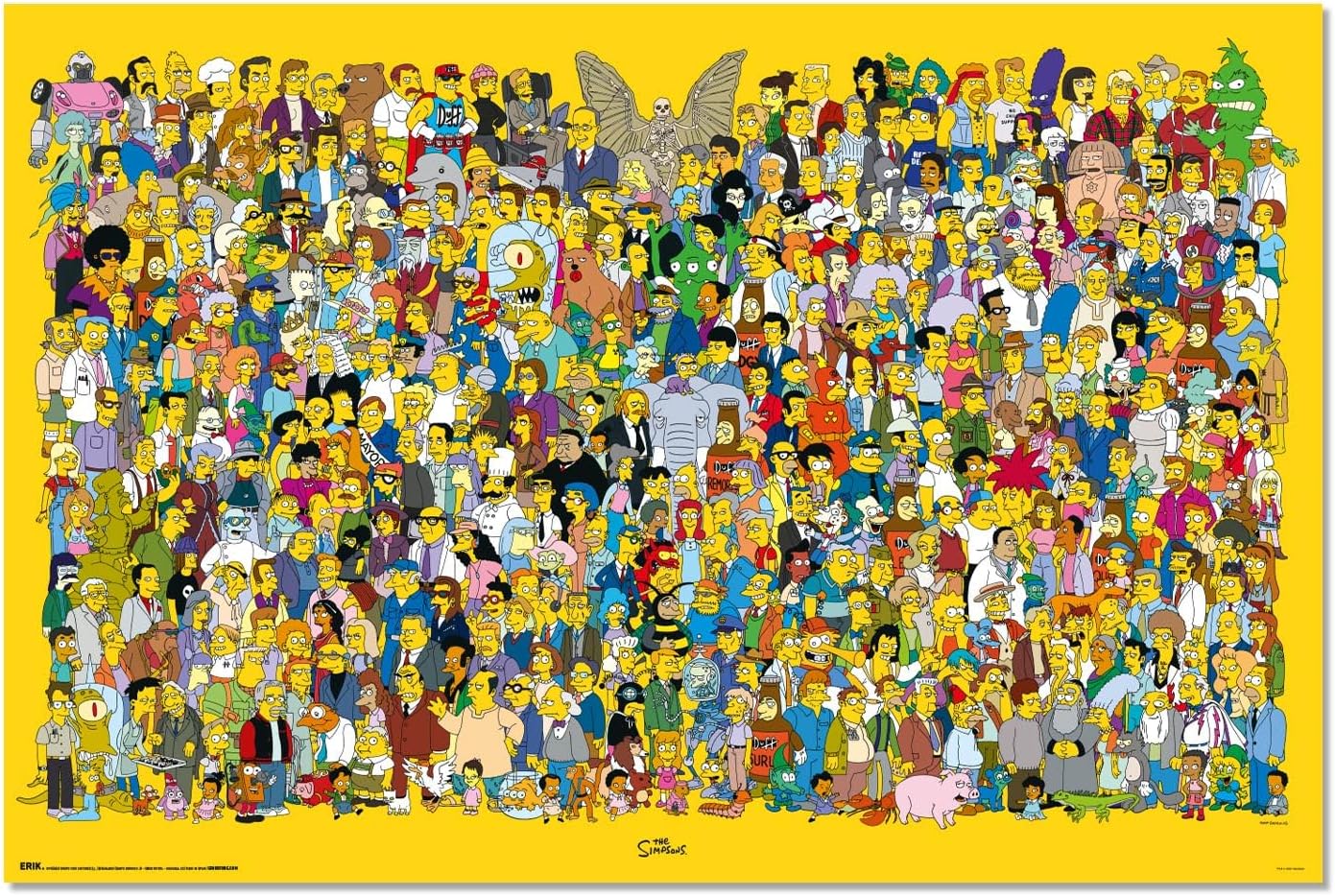 Grupo Erik Poster Art Print The Simpsons Poster Decoration Living Room or Bedroom Decorative Room Size 61 x 91 cm Official The Simpsons Fan Item