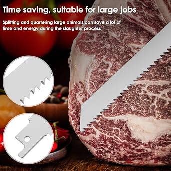 6 Pcs Stainless Steel Reciprocating Saw Blade Set 12 Inch 6TPI Saw Blades for Meat Cutting, Meat Saw Bone Cutter Blade Butcher Saws for Frozen Food Cutting