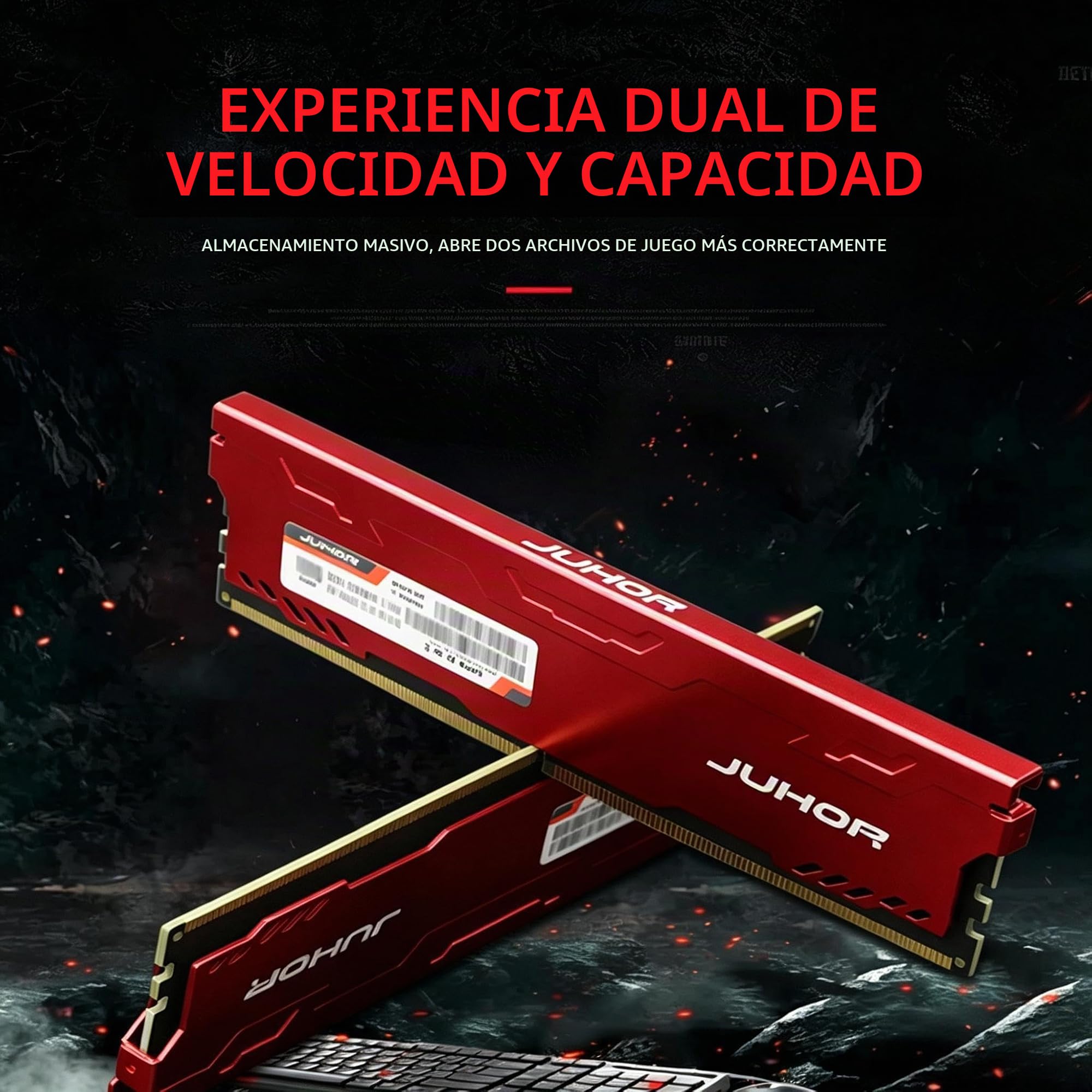 Módulo de Memoria RAM de Escritorio DDR4 2666MHz, 1.2V RAM para Juegos con Disipador Térmico de Aleación de Aluminio para Computadora PC, Ancho de Banda 21300, CL19, Compatible con (4GB)