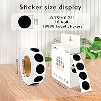 Vista 124 de PARLAIM 6 Rolls 6000PCS 3/4" Round Circle Color-Code Dot Stickers, 6 Color Style Colorful Coding Label Sticker for Home Office Classroom