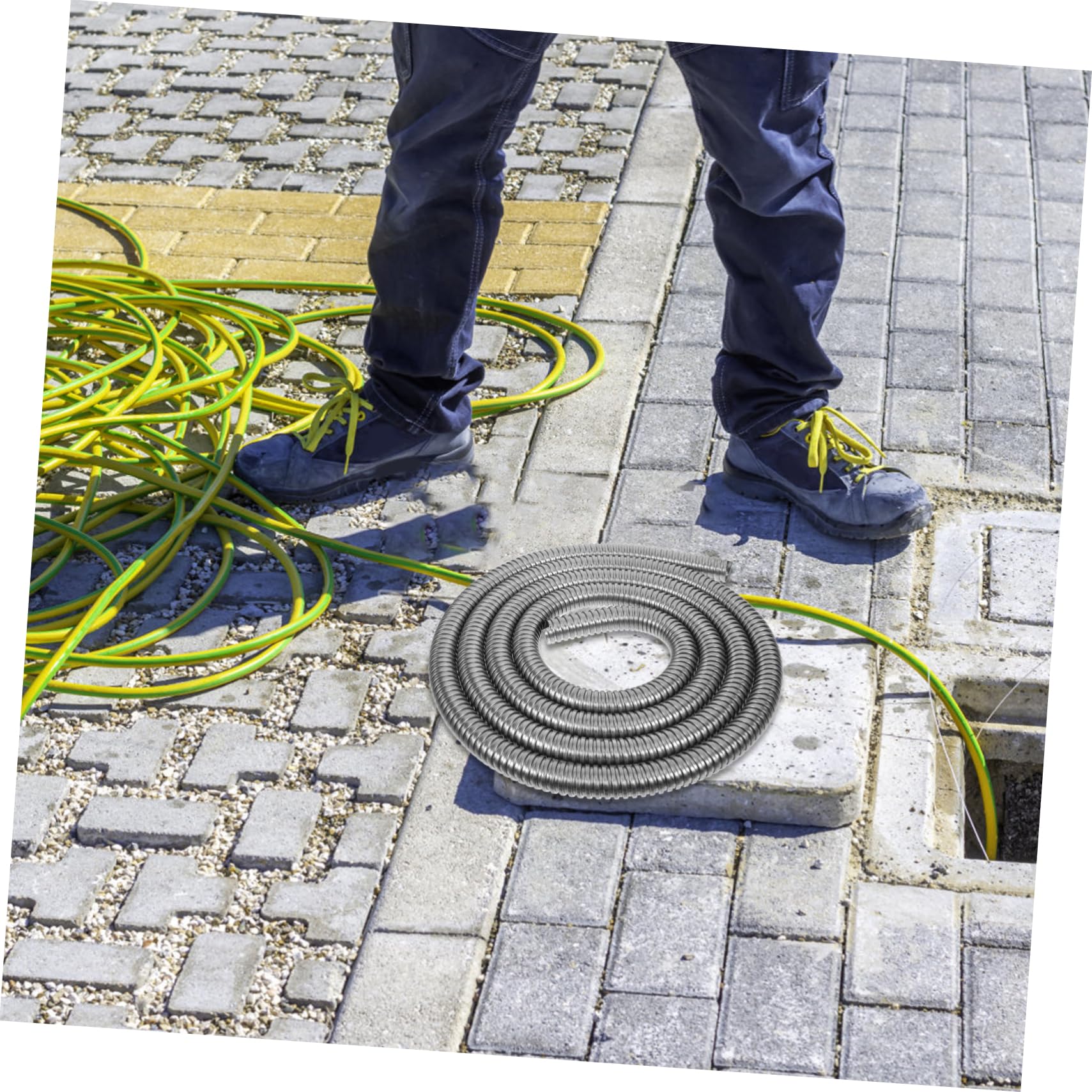 Organizador De Fundas para Cables Acero Inoxidable Metros Manguera Roscada para Protección y Gestión Hogar y Uso Industrial Tubo Espiral
