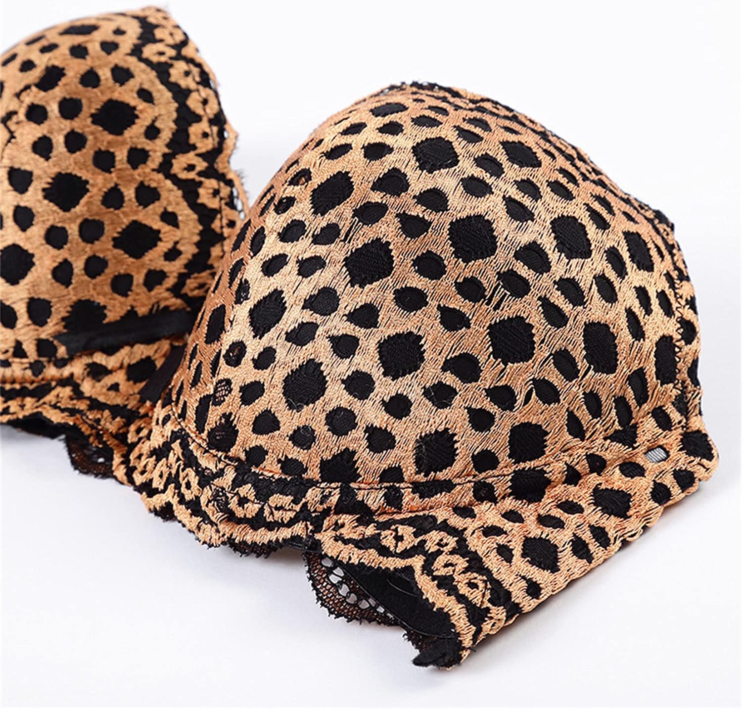 Women's Leopard Lace Lingerie Set Sexy Animal Print Push Up Bra 2 Piece Straps Bra and Thong Panty Sets Outfits : Sports & Outdoors