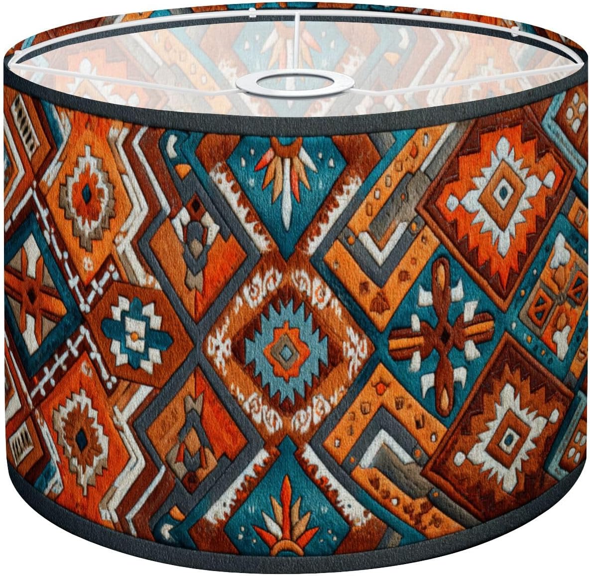 Lampshades Lamp Shades Boho 1 Pack Native American Indian Ornament Geometric Ethnic Textile Diamond Light Shade for Table Lamps Floor Lamps Drum Lamp Shades Lampshade Replacement