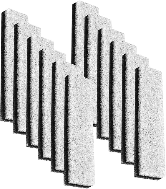 sunwes 12 Pack Pet Water Fountain Filter, Dog Water Fountain Replacement Filters Compatible with WF020 Water Fountain, Black&white