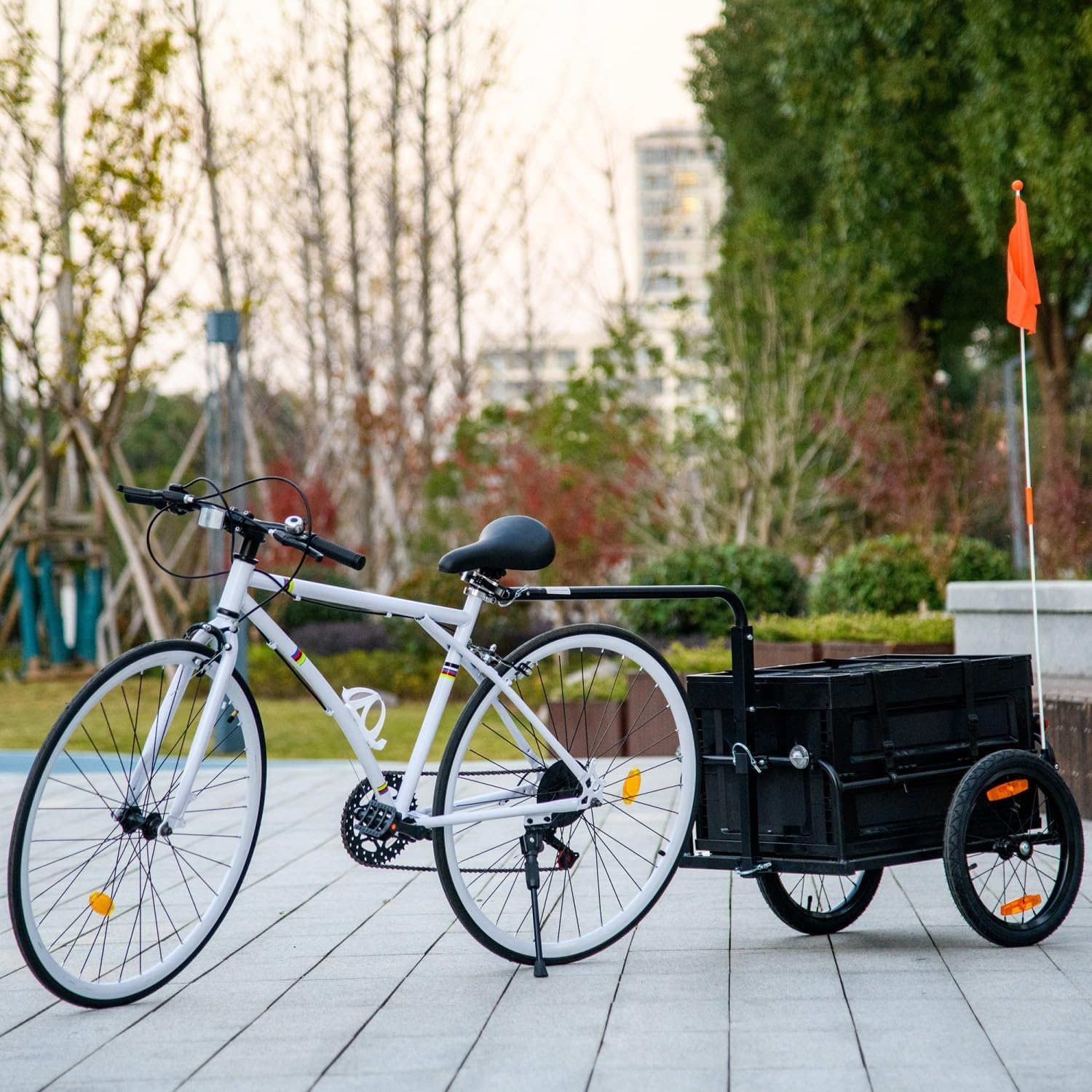 Bike Cargo Trailer: Removable Storage Box, Quick Release Wheels, & Safe Reflectors