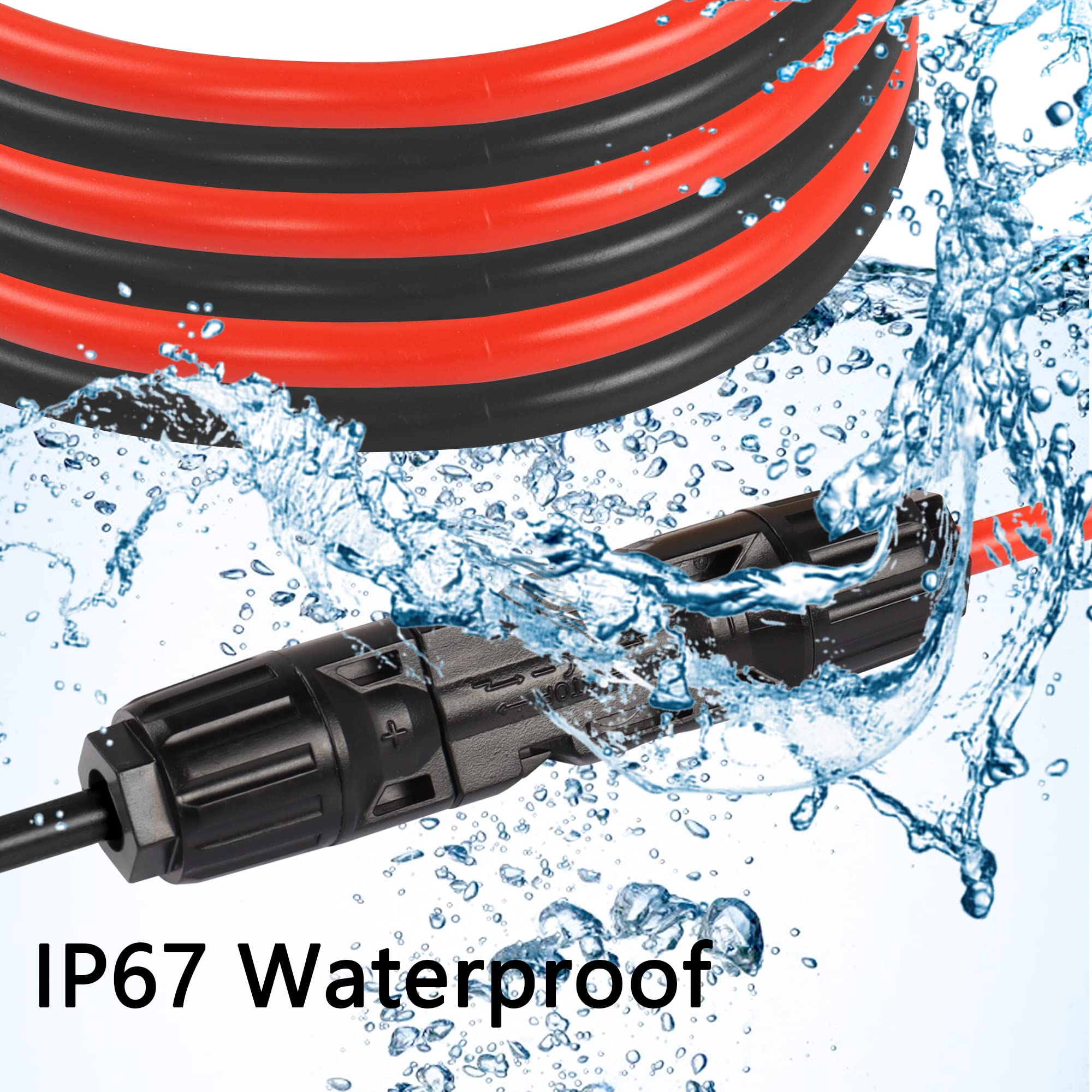 CERRXIAN 10AWG 16FT Cavo di Prolunga per Pannello Solare, 1 Paio di Connettore Solare Maschio a Femmina, Adattatore per Cavo del Pannello Solare per Pannelli Solari