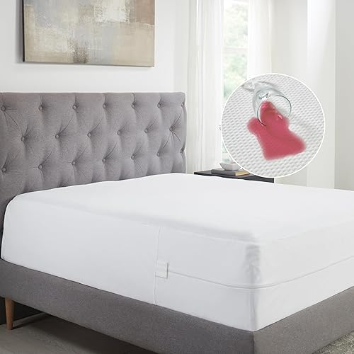 California Design Den Funda de colchón 100% impermeable con cremallera, funda de somier, protección de 6 lados, calidad premium, transpirable y
