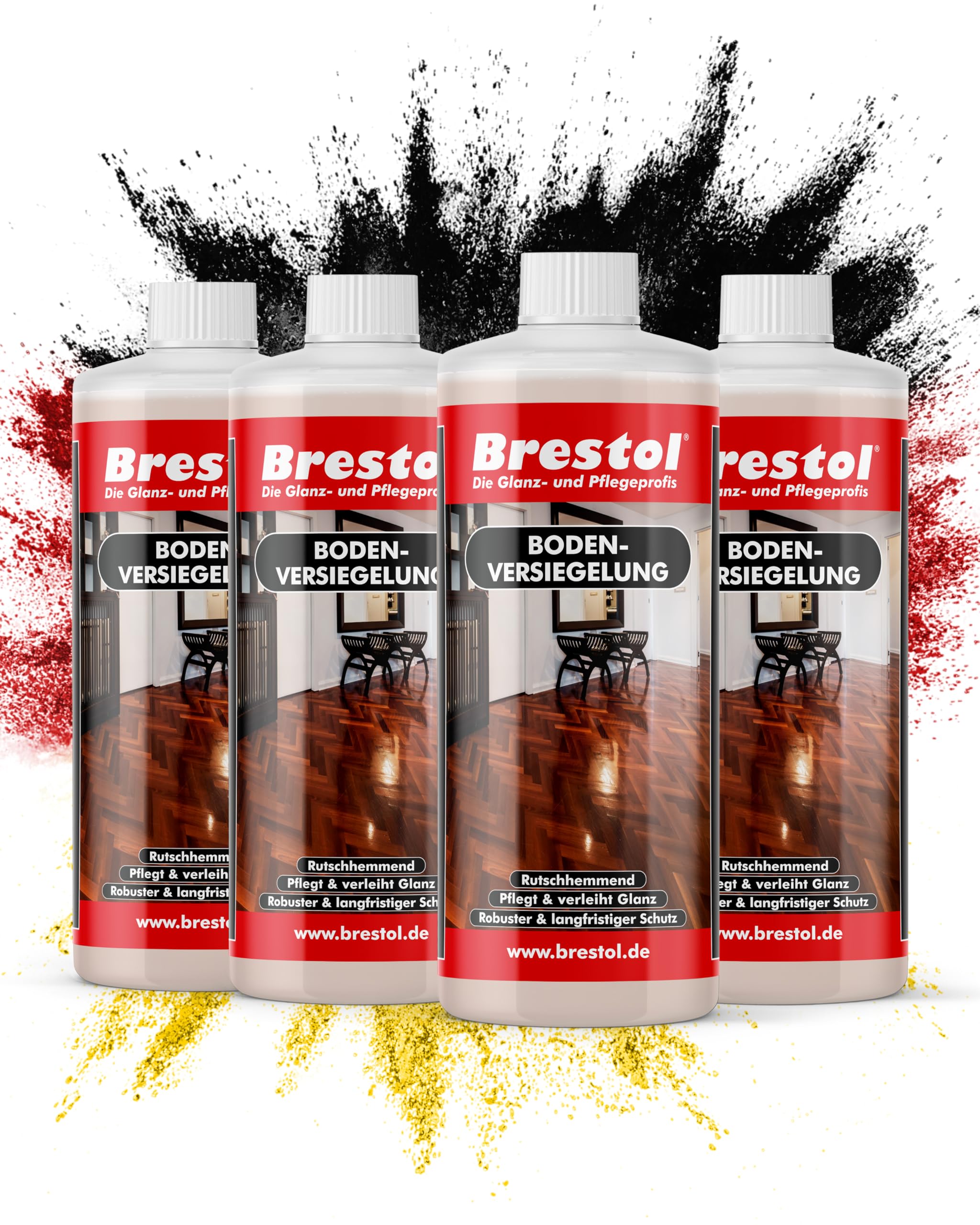 BRESTOL® Sellador de suelos 4 x 1000 ml – Sellador de laminado, sellado de parqué, sellado de PVC, sellado de suelos de madera, protección a largo plazo para laminados, linóleo, PVC y suelos de madera