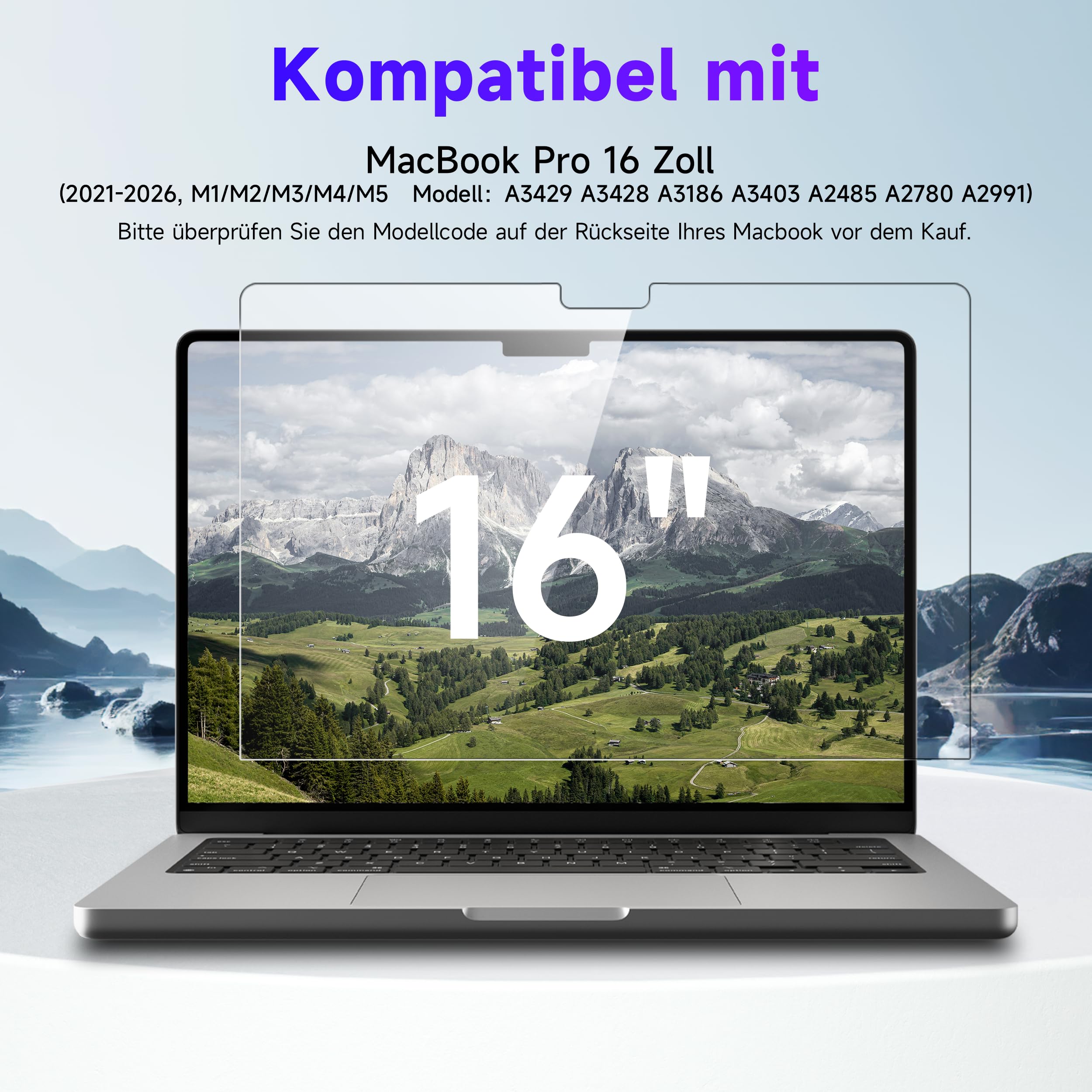 Confezione da 2 pellicole protettive per display per MacBook Pro 16 pollici (2021-2023, M1, M2) A2485/A2780, antiriflesso, protezione per gli occhi, schermo ad alta risoluzione per Mac Laptop da 16
