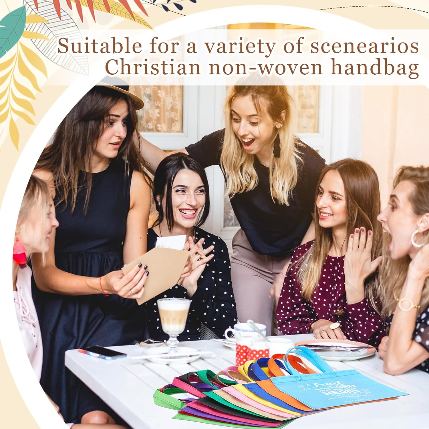 Sweetude 48 Pcs Christian Gift Bags Bulk Bible Verse Gift Bags for Women Religious Reusable Inspirational Christian Tote with Handle, Colorful - Image 5